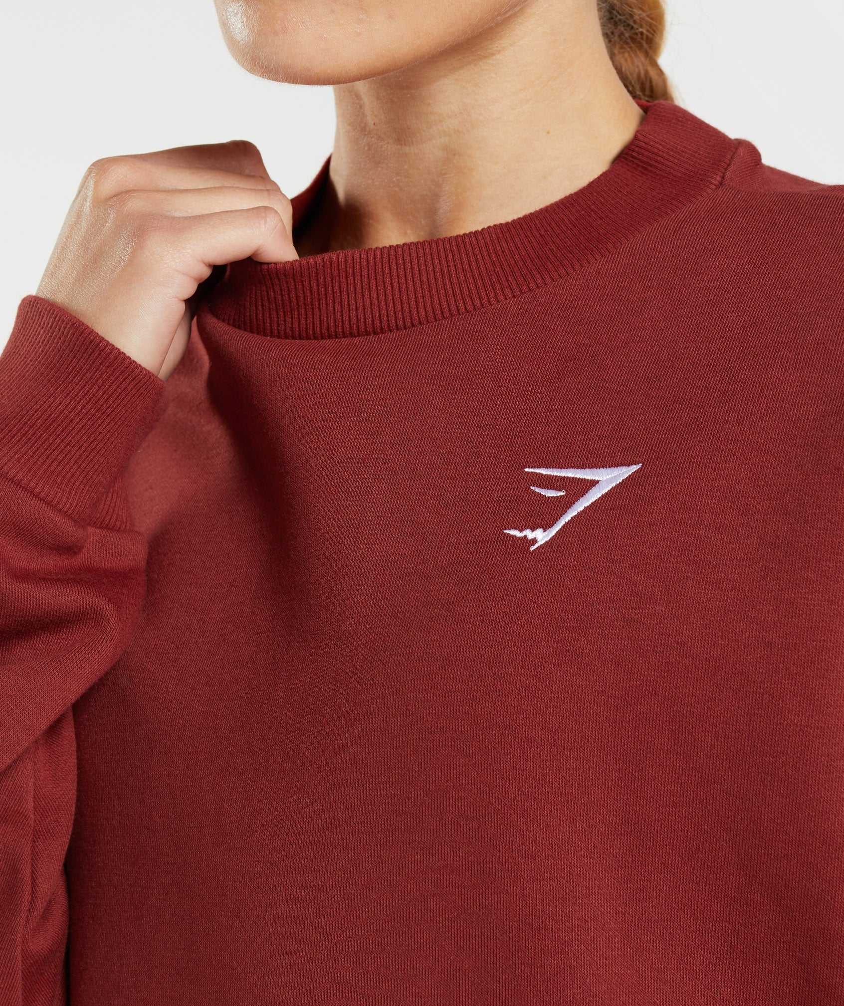 Pulowery Damskie Gymshark Treningowe Oversized Sweatshirt Czerwone | UCVS19673