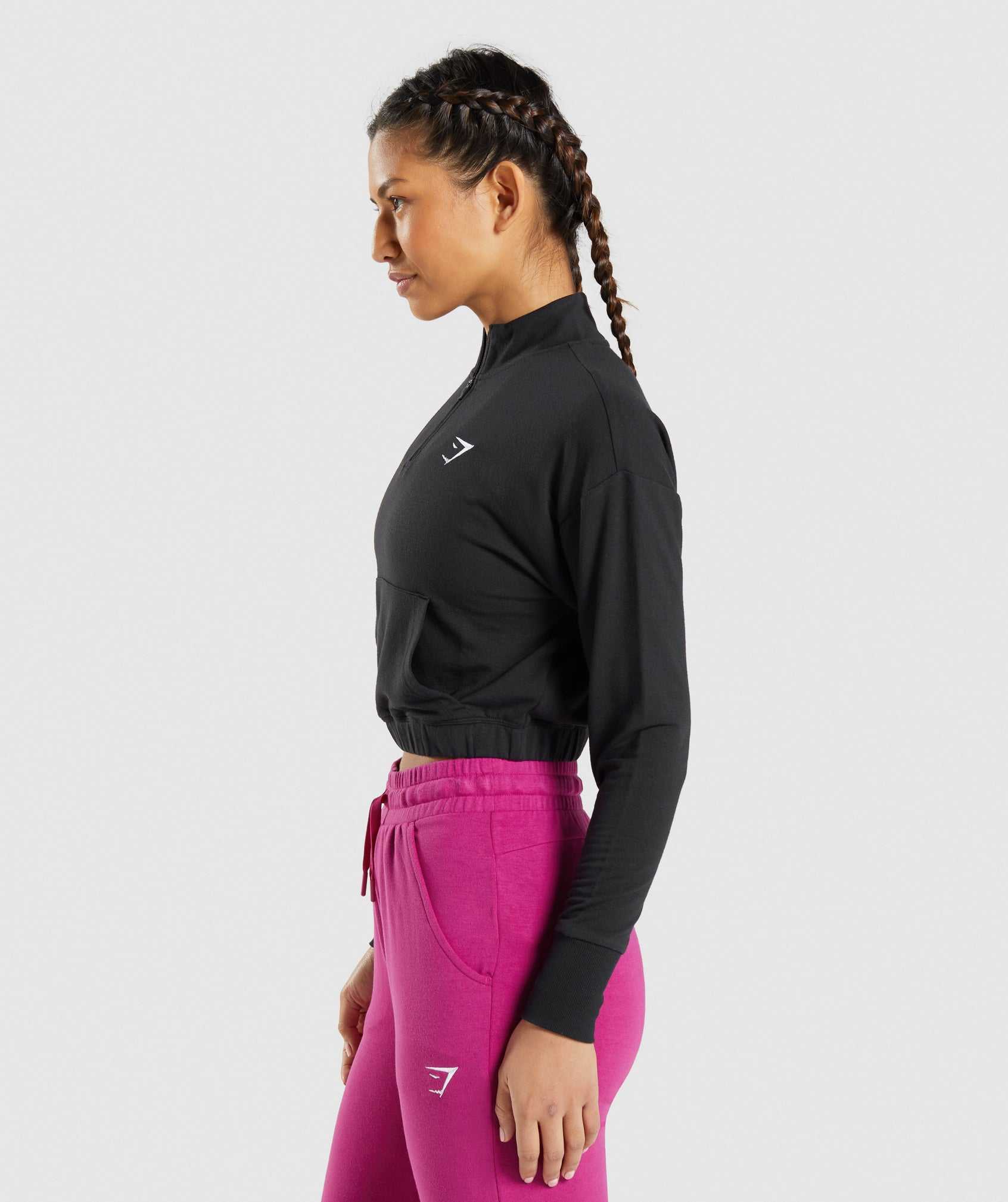 Pulowery Damskie Gymshark Treningowe Pippa Czarne | HGWJ86407