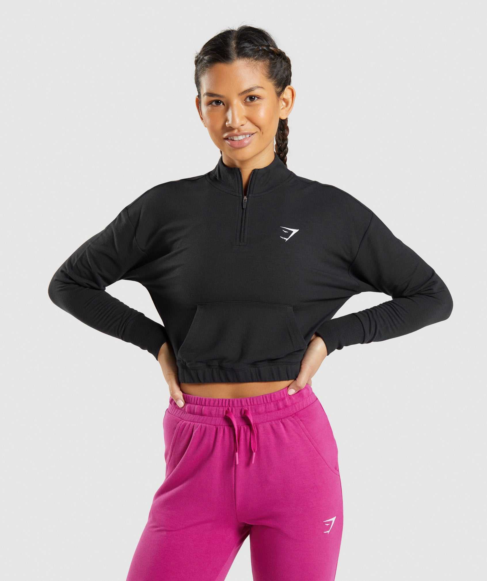 Pulowery Damskie Gymshark Treningowe Pippa Czarne | HGWJ86407