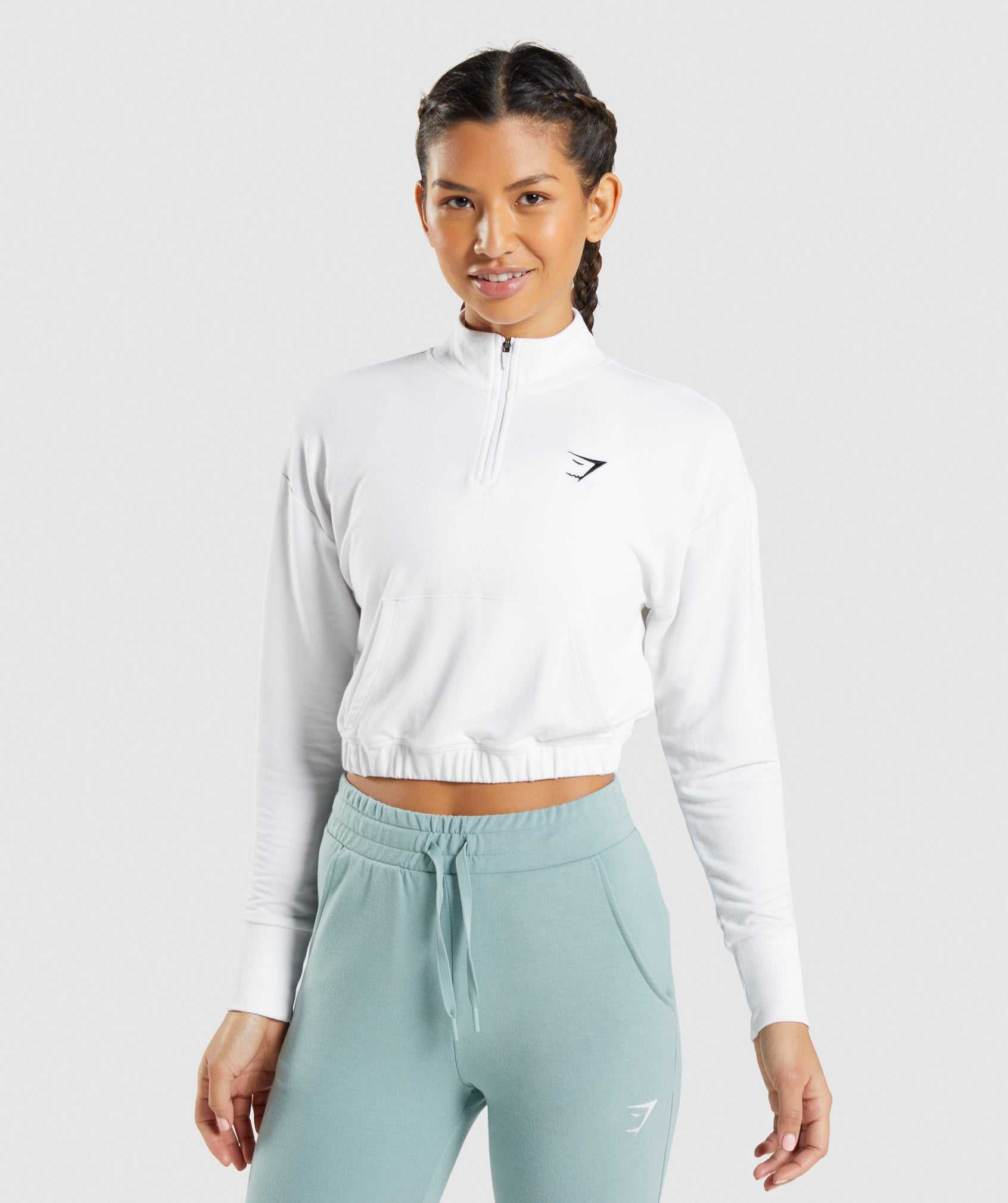 Pulowery Damskie Gymshark Treningowe Pippa Białe | QEGS41670