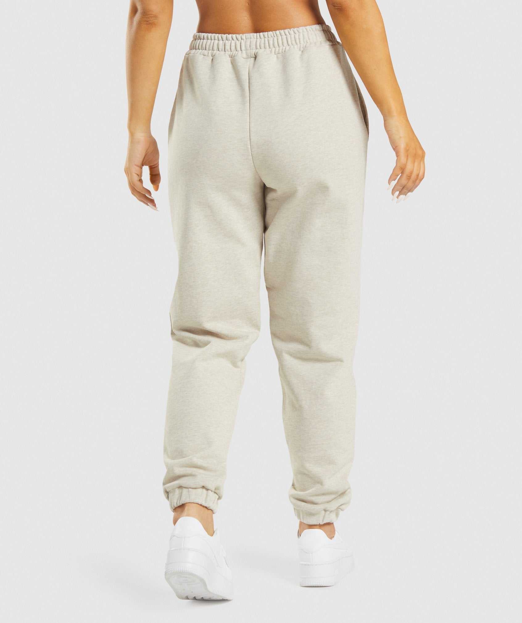 Spodnie Do Biegania Damskie Gymshark Rest Day Sweats Beżowe | GYEK65214