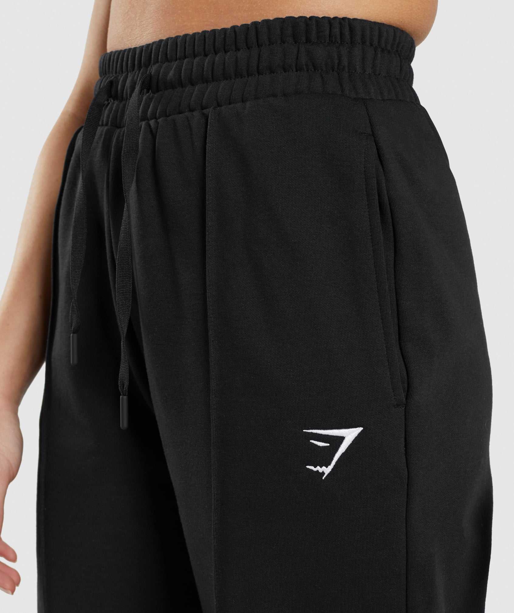 Spodnie Do Biegania Damskie Gymshark Treningowe Prosty Leg Czarne | KWSU63471