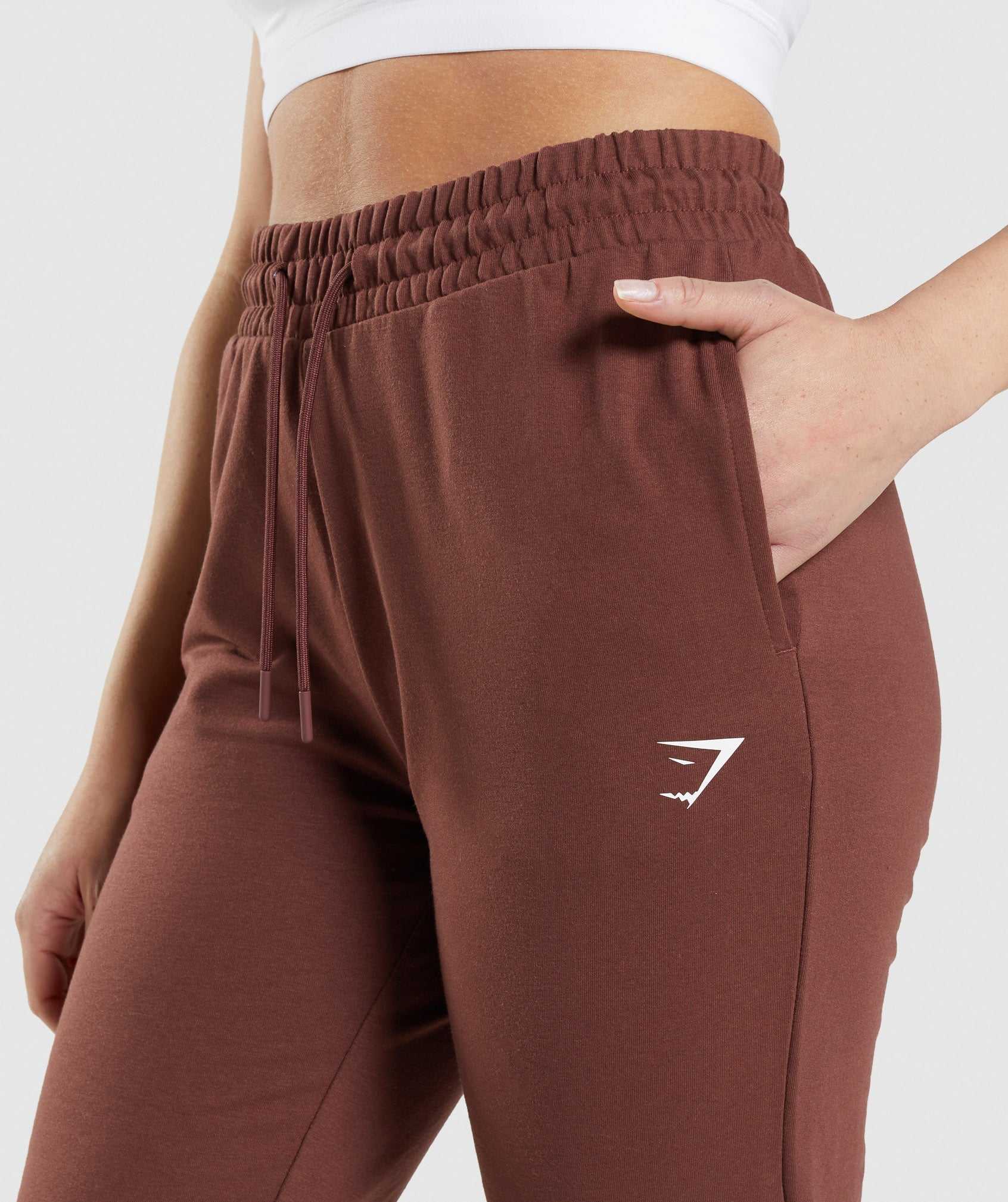 Spodnie Do Biegania Damskie Gymshark Treningowe Różowe Brązowe | WBZX70546