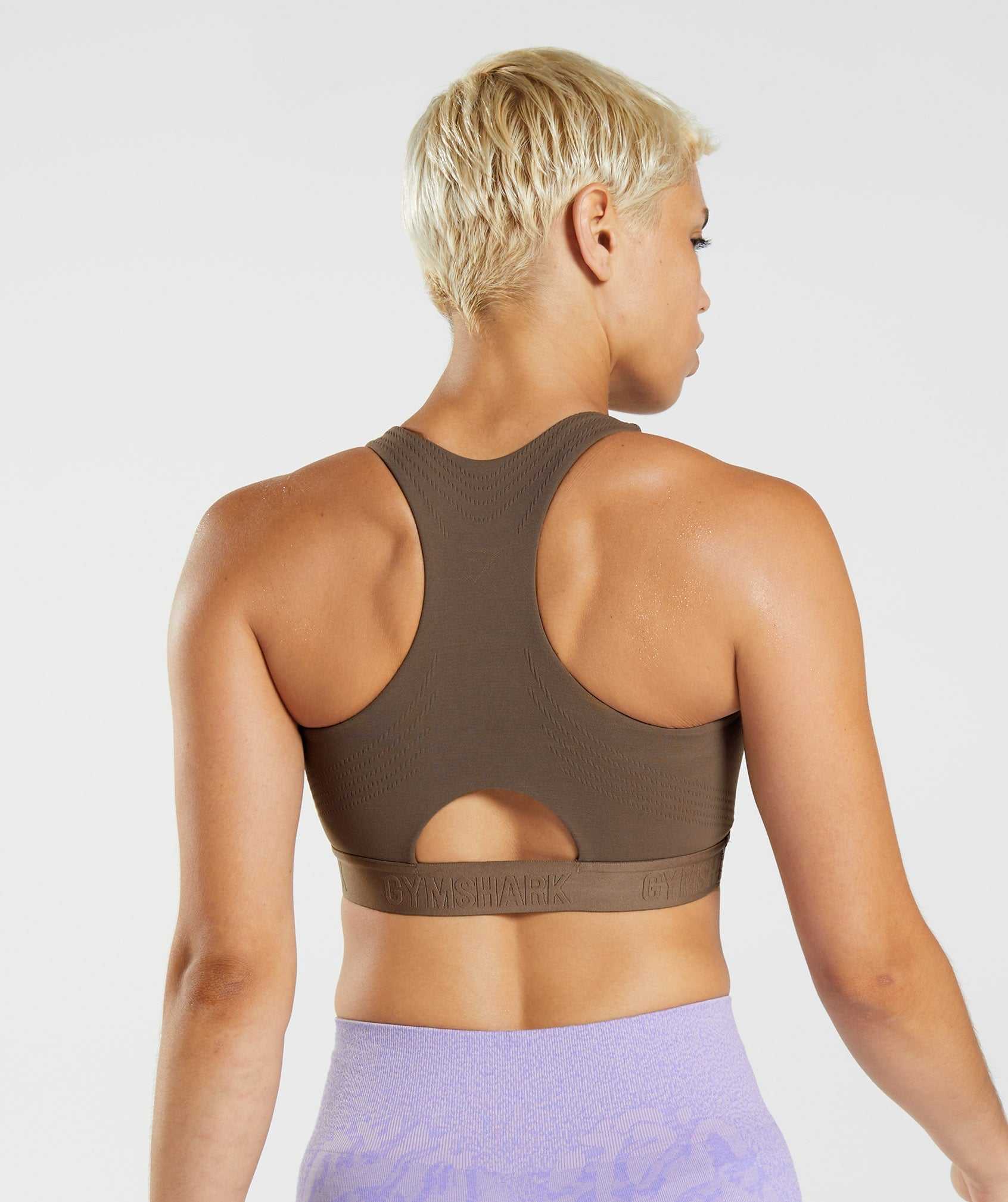 Staniki Sportowe Damskie Gymshark 315 Performance High Neck Brązowe Brązowe | CQAZ81792