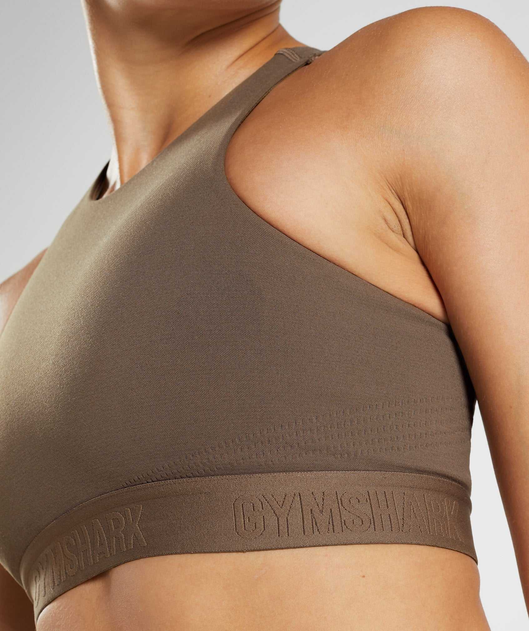 Staniki Sportowe Damskie Gymshark 315 Performance High Neck Brązowe Brązowe | CQAZ81792