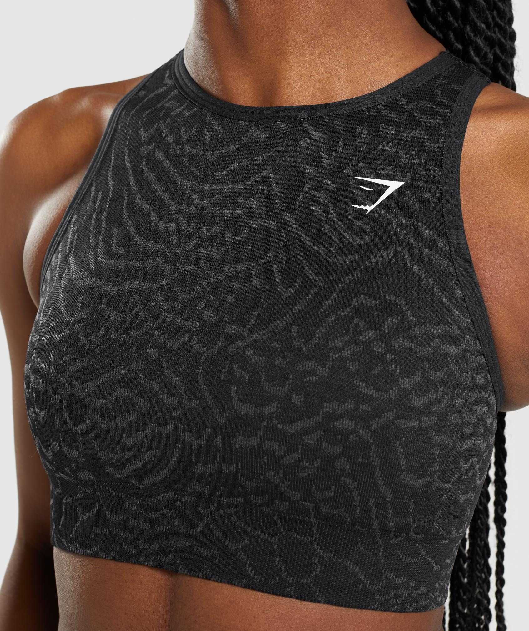 Staniki Sportowe Damskie Gymshark Adapt Animal Seamless Czarne | EZVL13560