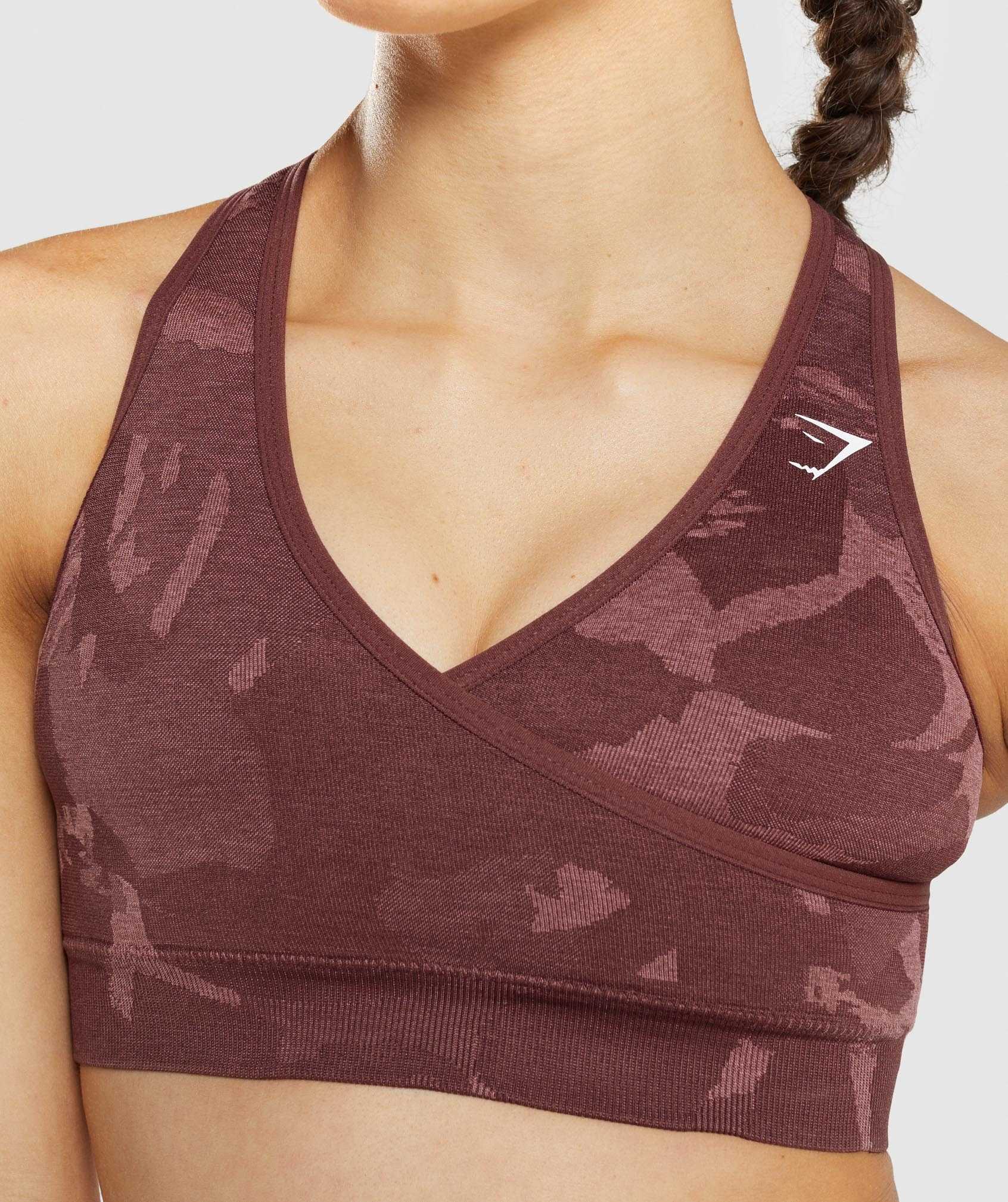 Staniki Sportowe Damskie Gymshark Adapt Camo Seamless Różowe Brązowe | ODBY60517