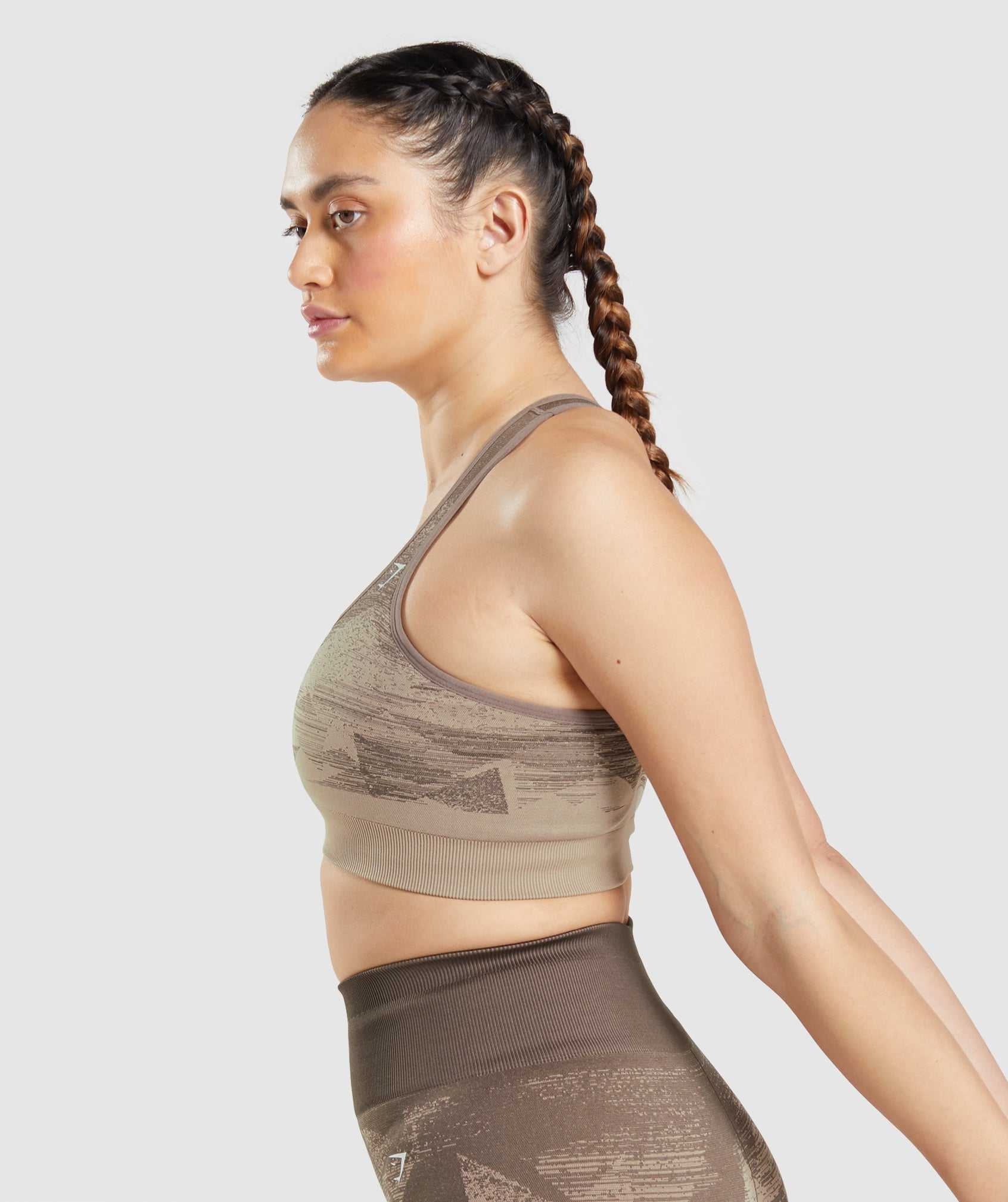 Staniki Sportowe Damskie Gymshark Adapt Ombre Seamless Brązowe | TBFV35498