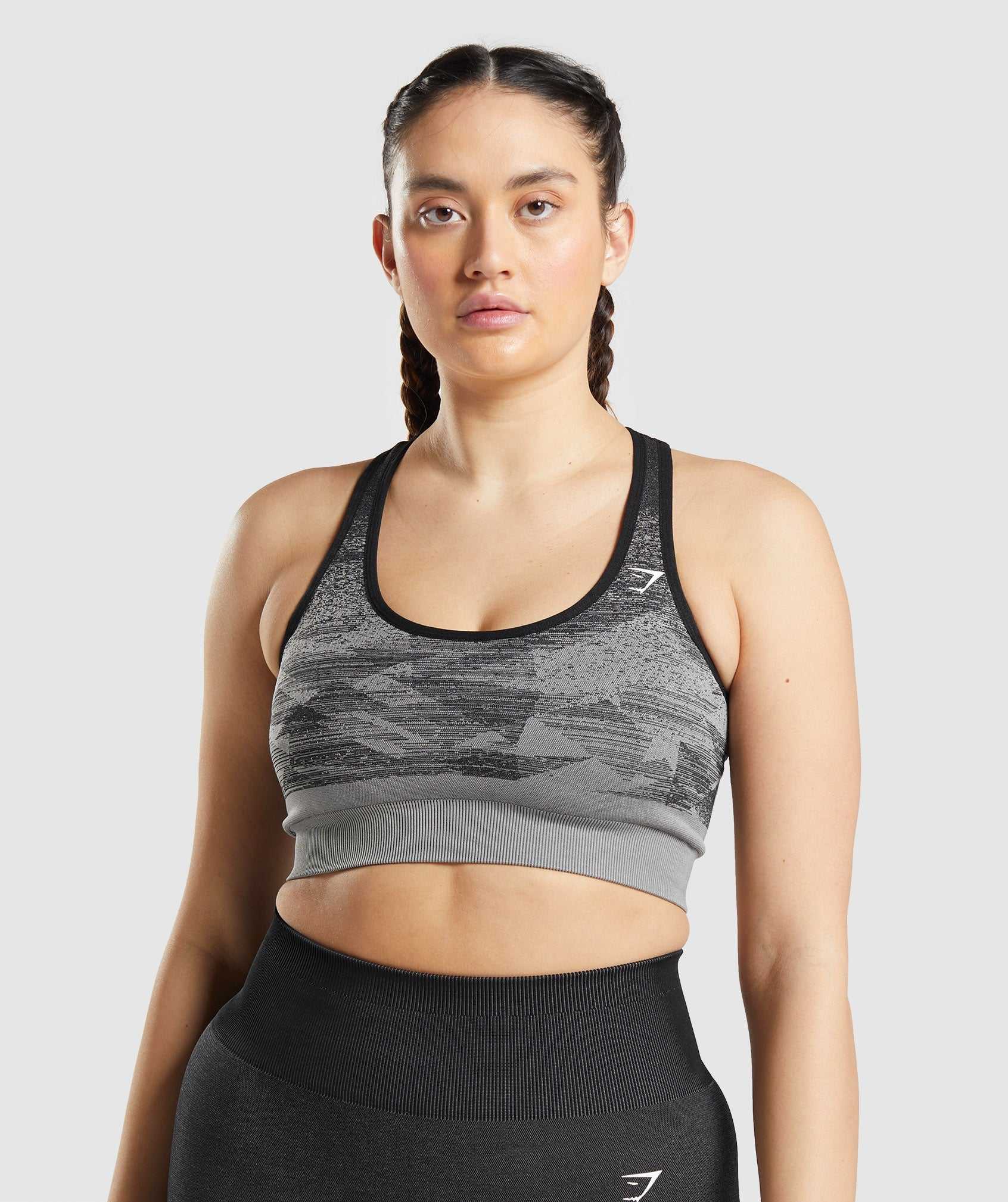 Staniki Sportowe Damskie Gymshark Adapt Ombre Seamless Czarne | UXHJ12436