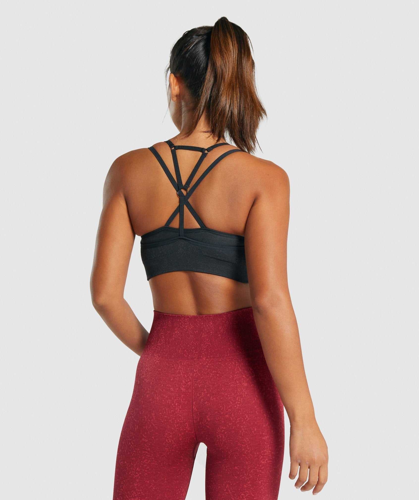 Staniki Sportowe Damskie Gymshark Adapt Fleck Seamless Czarne | VUTI89405