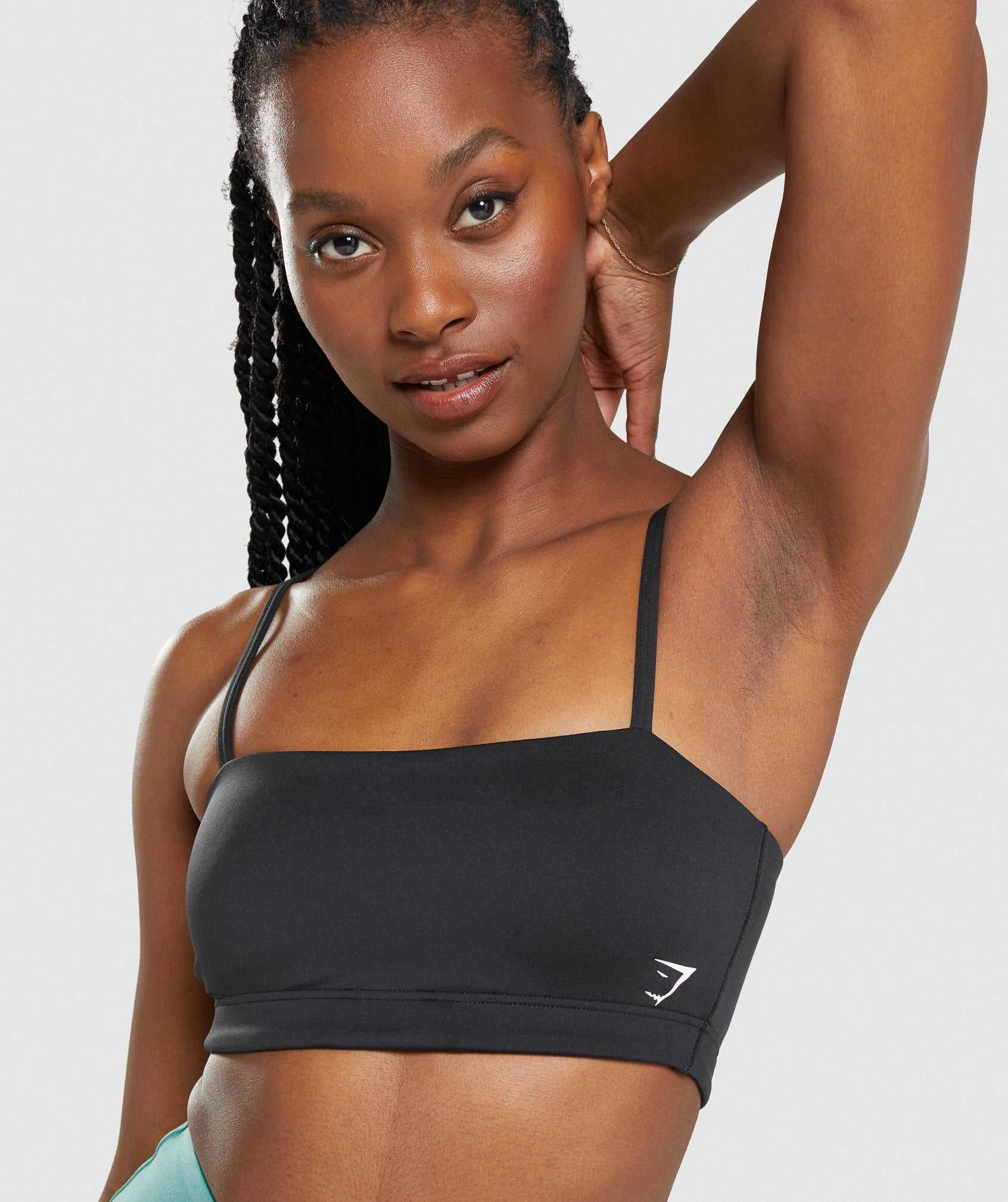 Staniki Sportowe Damskie Gymshark Bandeau Czarne | CAIT65802