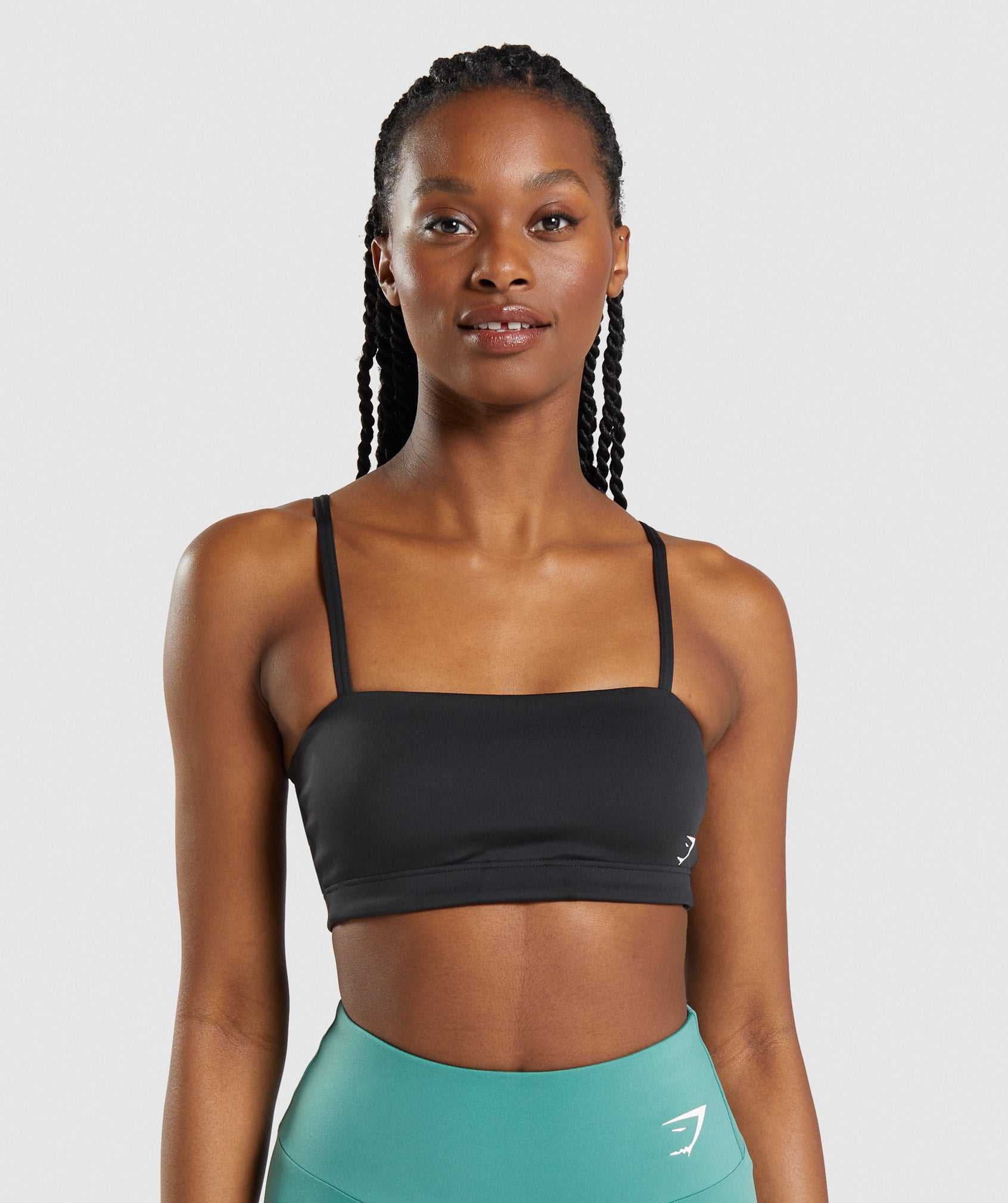 Staniki Sportowe Damskie Gymshark Bandeau Czarne | CAIT65802