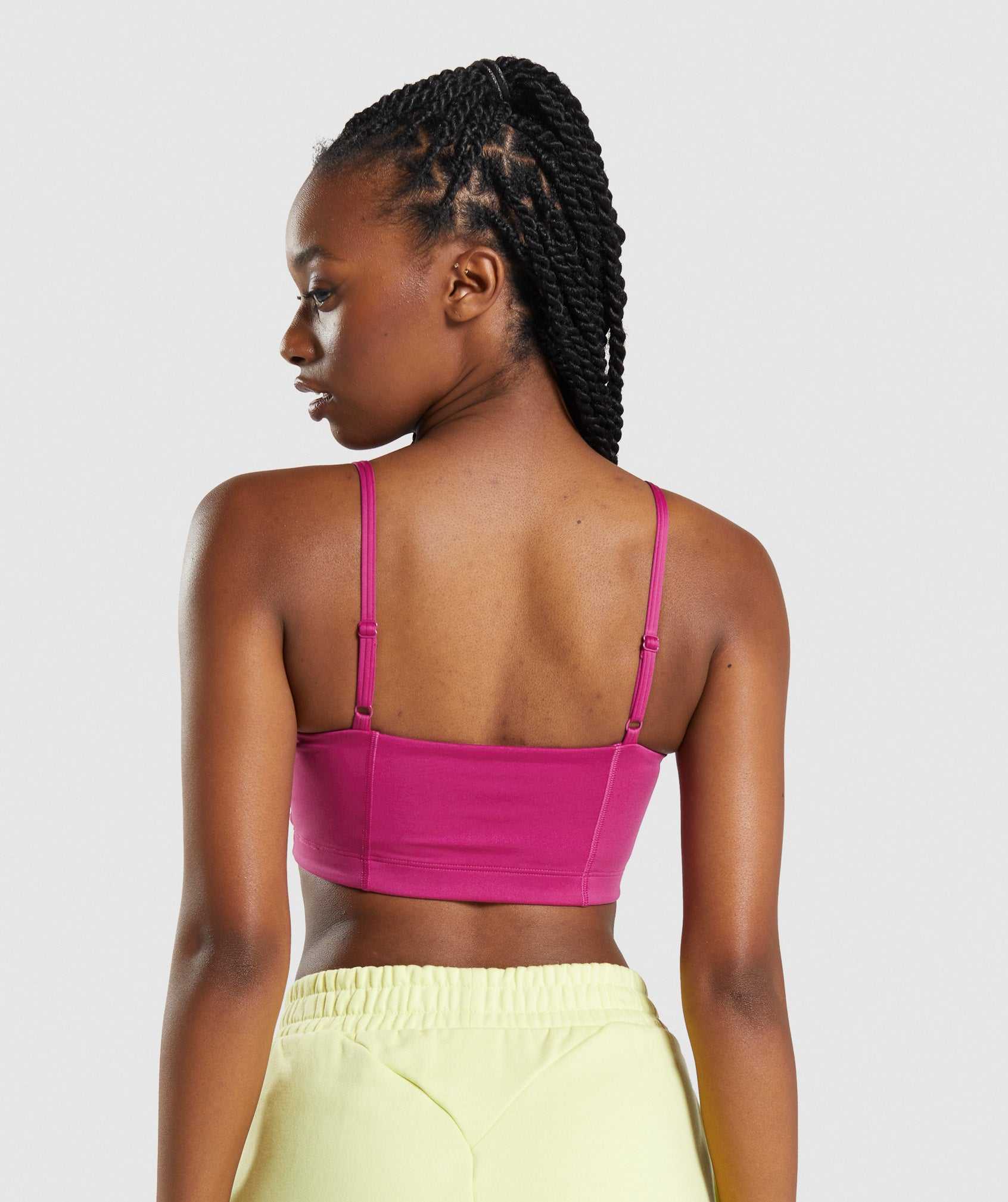 Staniki Sportowe Damskie Gymshark Bandeau Różowe | PKCI12963