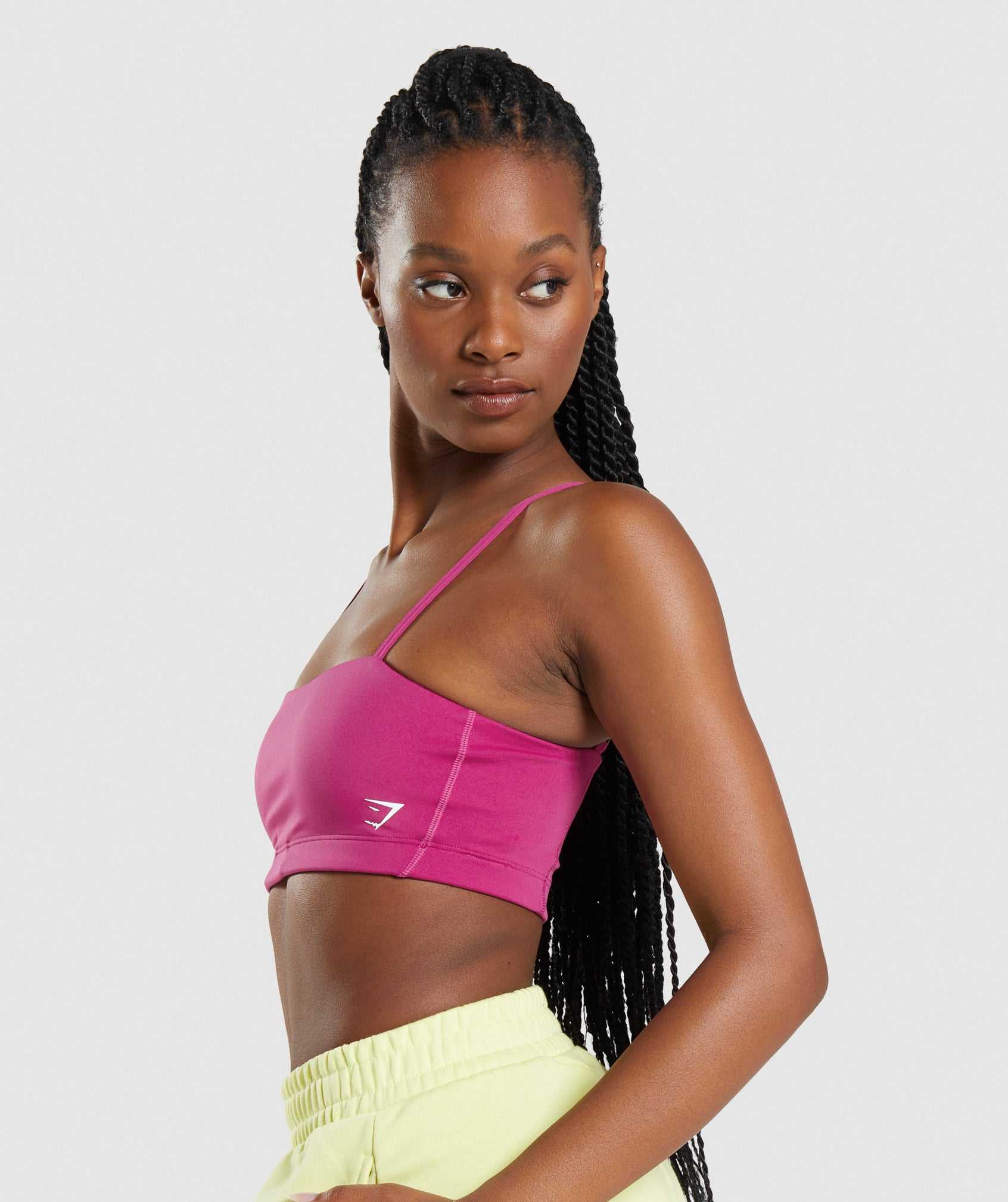 Staniki Sportowe Damskie Gymshark Bandeau Różowe | PKCI12963