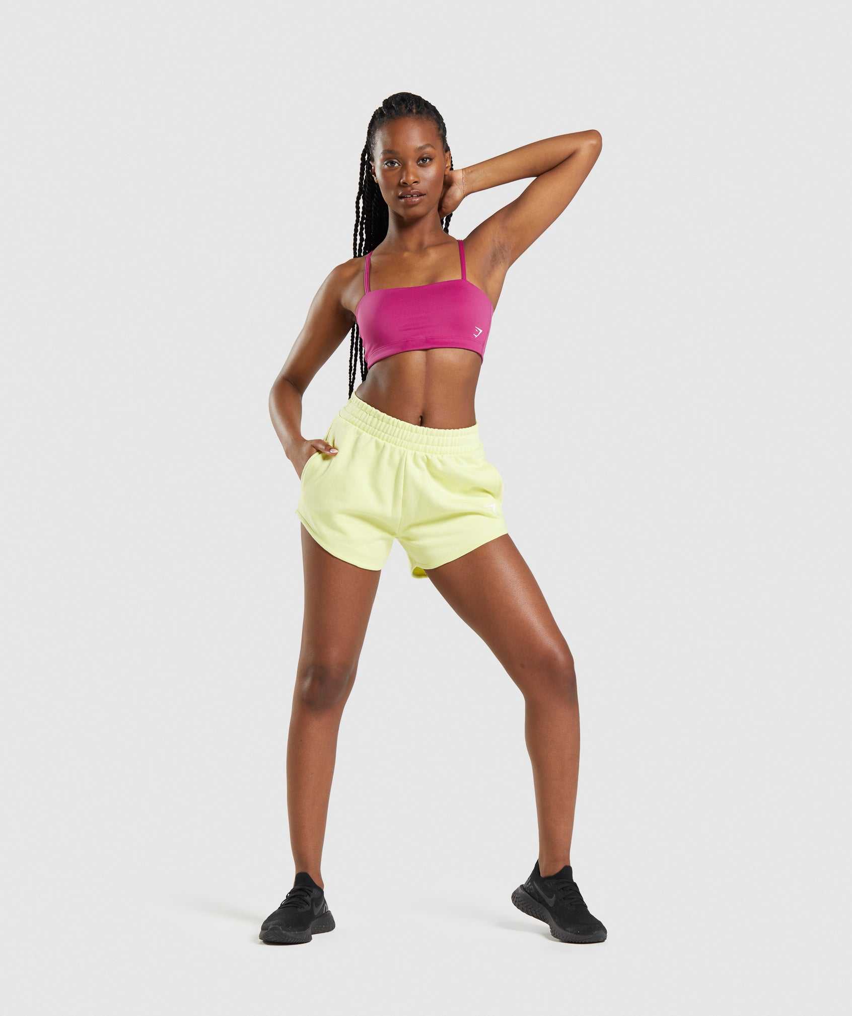 Staniki Sportowe Damskie Gymshark Bandeau Różowe | PKCI12963