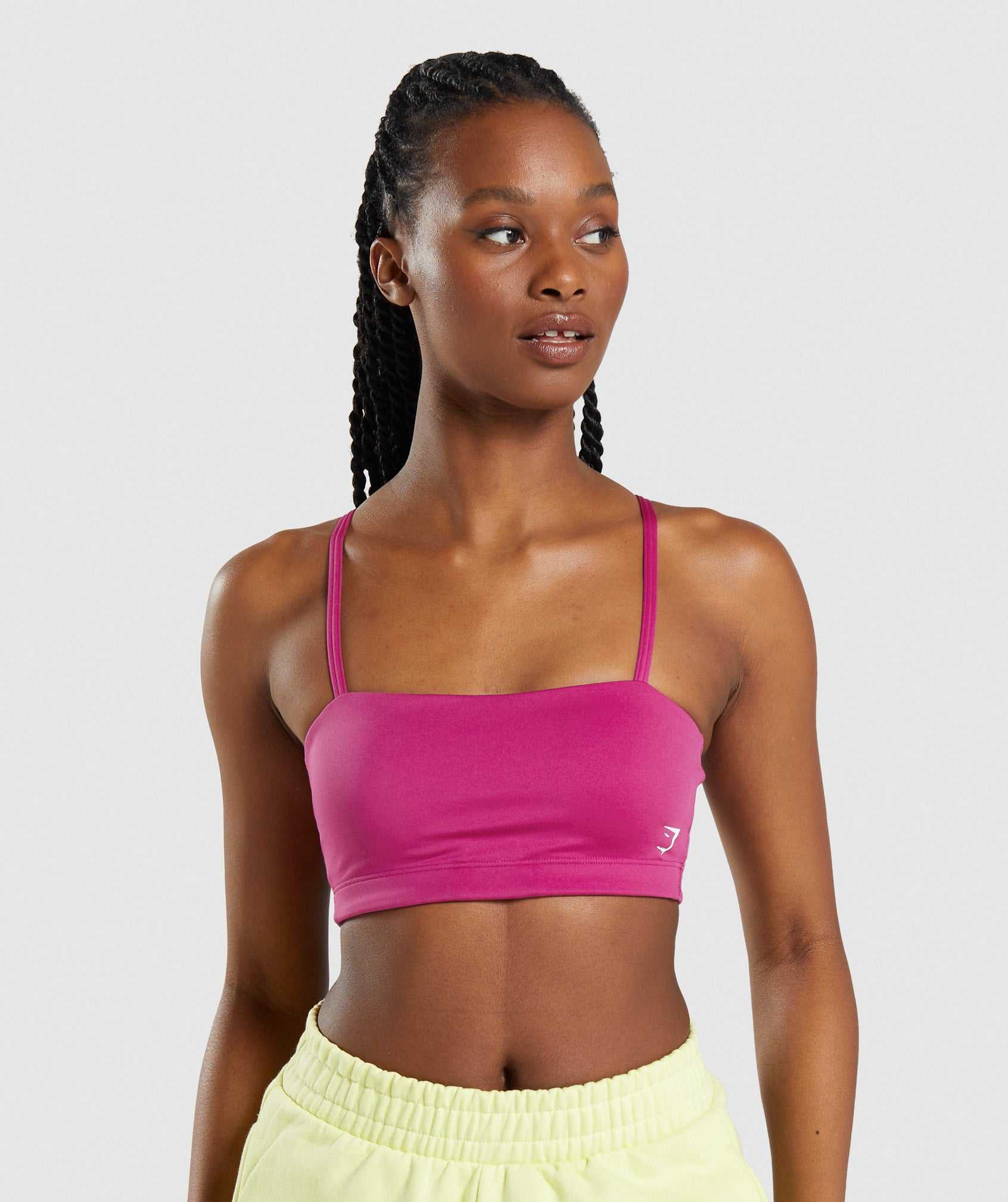 Staniki Sportowe Damskie Gymshark Bandeau Różowe | PKCI12963