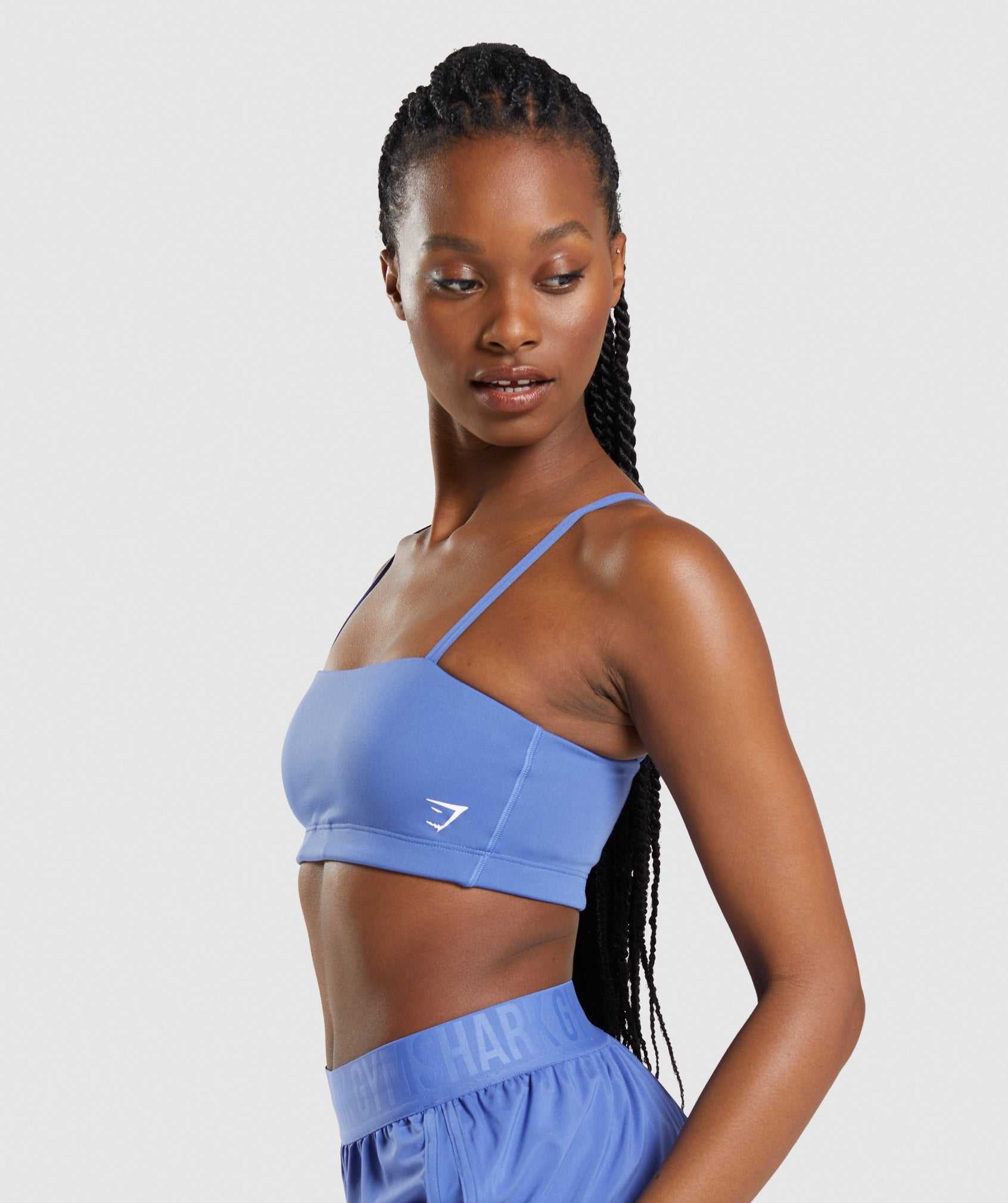 Staniki Sportowe Damskie Gymshark Bandeau Niebieskie | VHJP65123