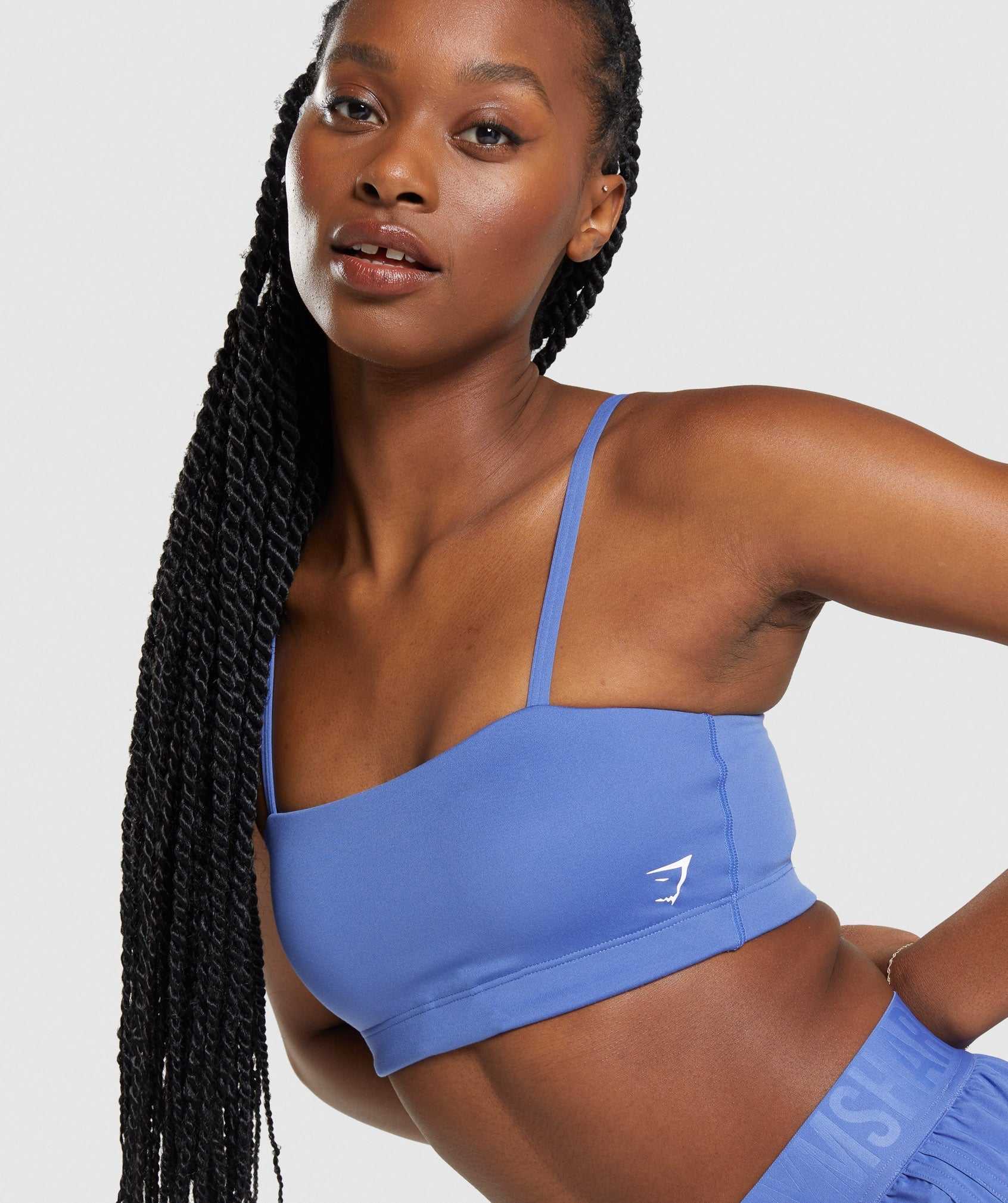 Staniki Sportowe Damskie Gymshark Bandeau Niebieskie | VHJP65123