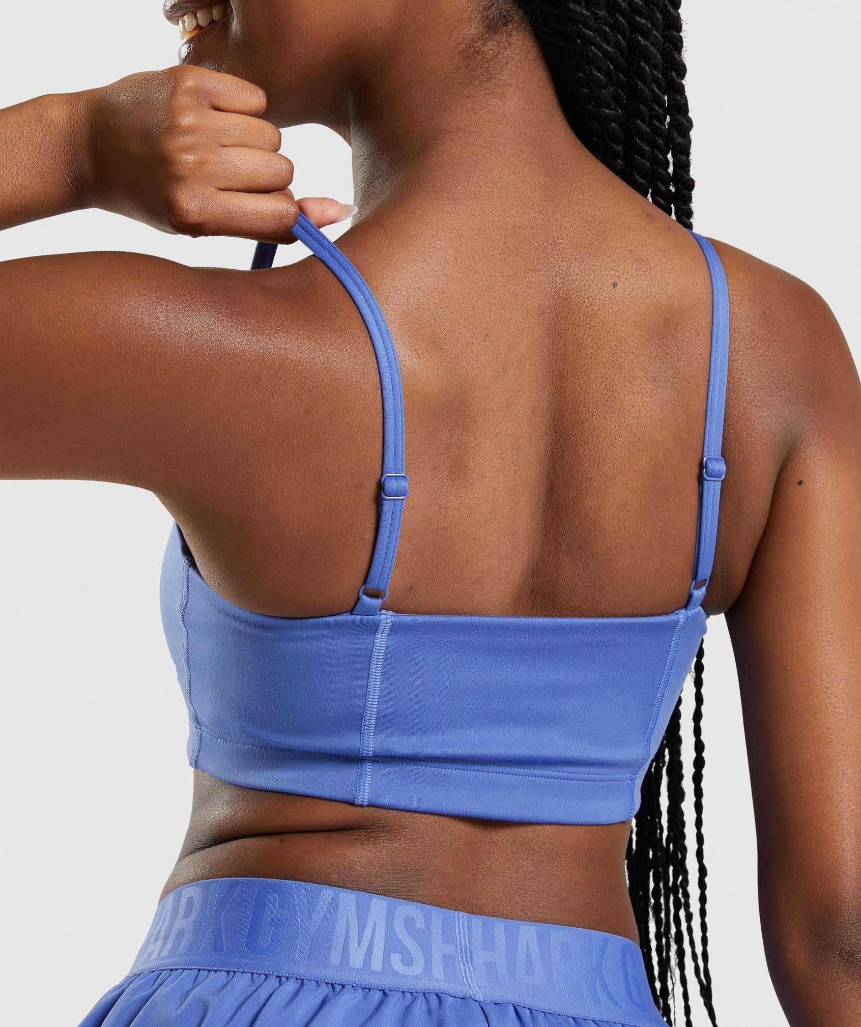 Staniki Sportowe Damskie Gymshark Bandeau Niebieskie | VHJP65123