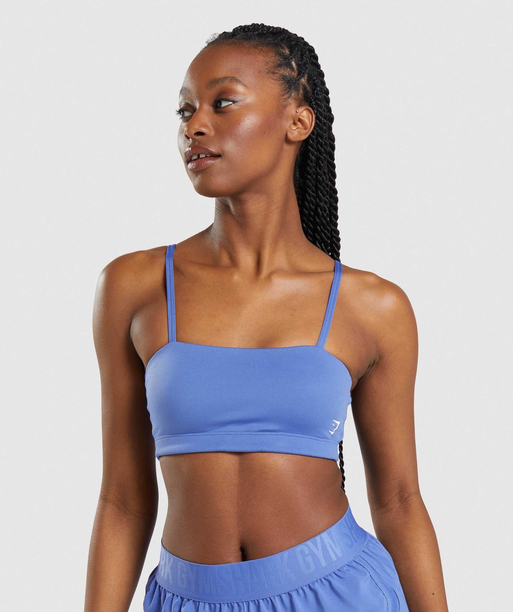 Staniki Sportowe Damskie Gymshark Bandeau Niebieskie | VHJP65123