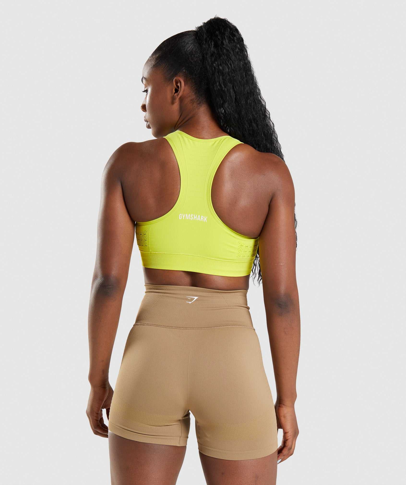 Staniki Sportowe Damskie Gymshark Energy Seamless Żółte | LCGF37186