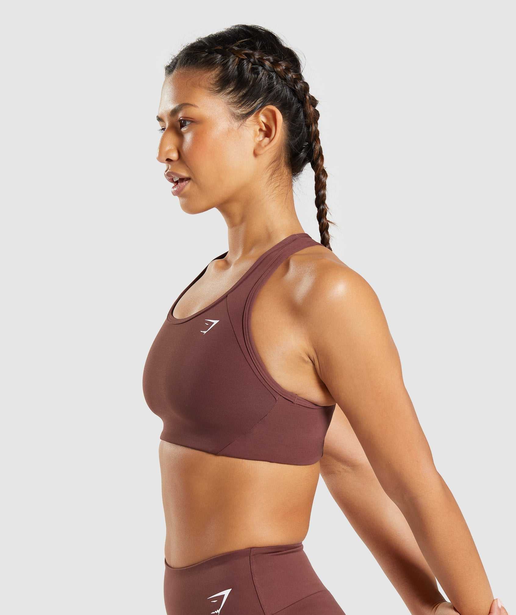 Staniki Sportowe Damskie Gymshark Essential Racer Back Różowe Brązowe | RDXM68920