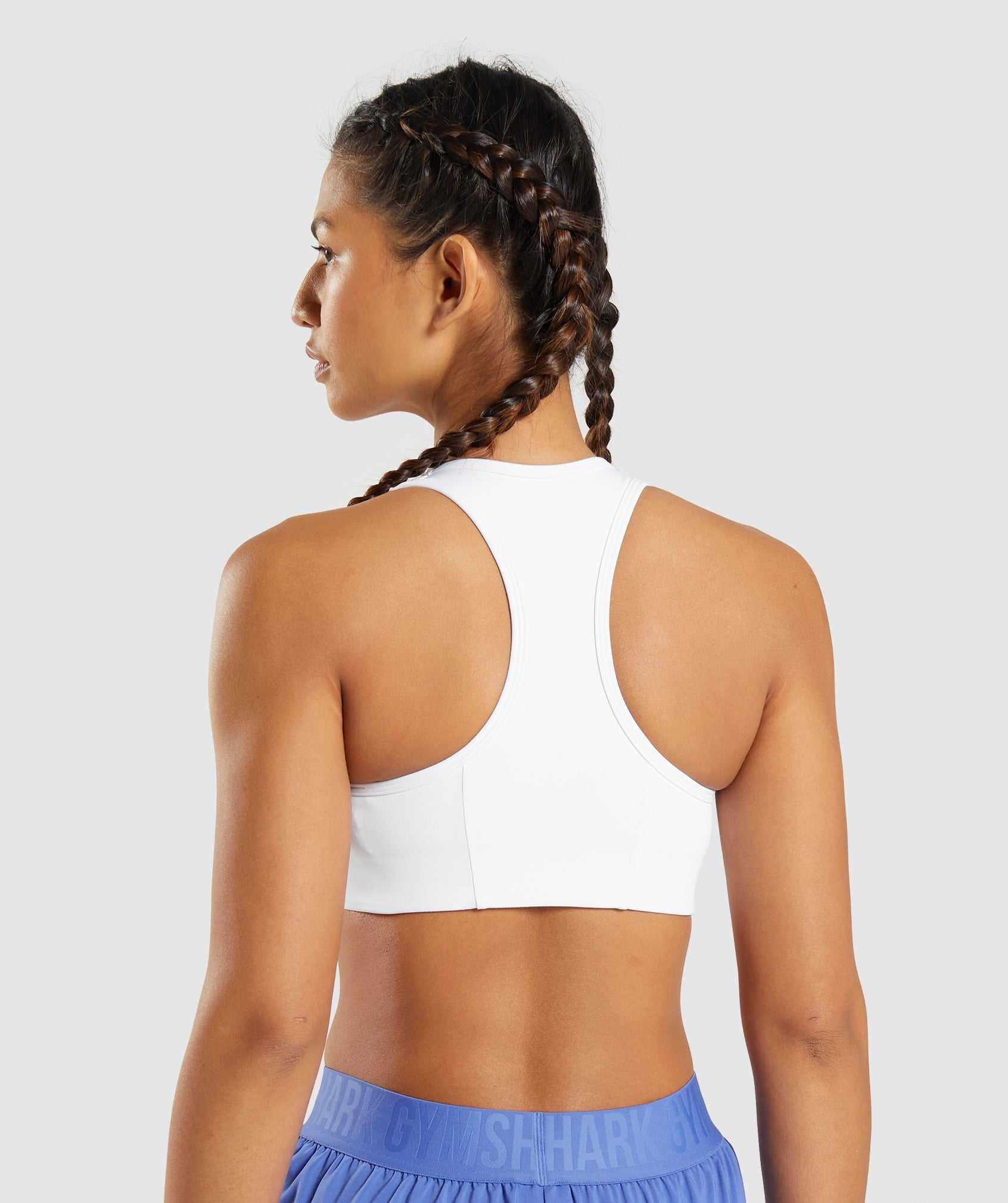 Staniki Sportowe Damskie Gymshark Essential Racer Back Białe | VHOZ09728