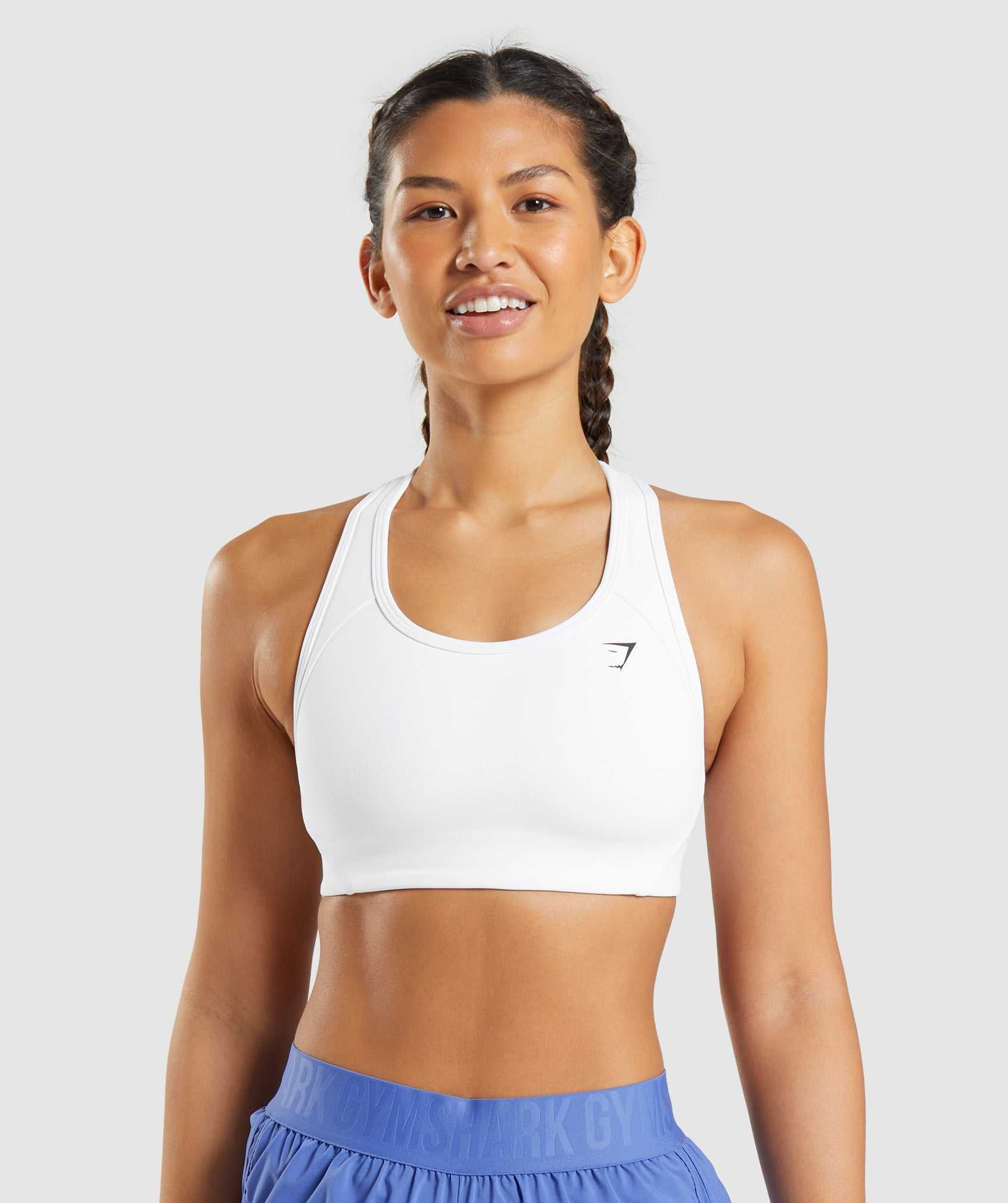 Staniki Sportowe Damskie Gymshark Essential Racer Back Białe | VHOZ09728