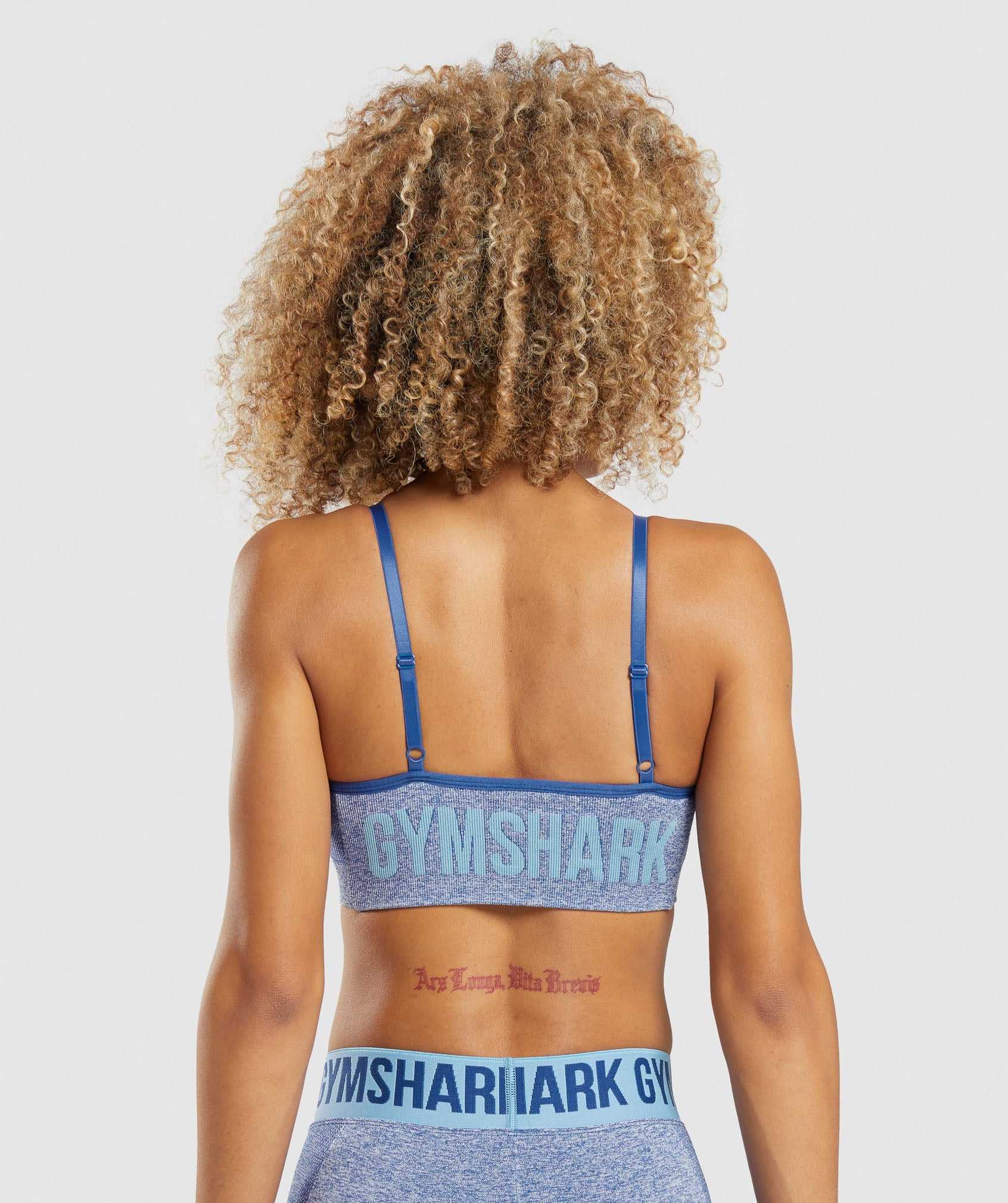 Staniki Sportowe Damskie Gymshark Flex Z Paskami Niebieskie | LRIH42910