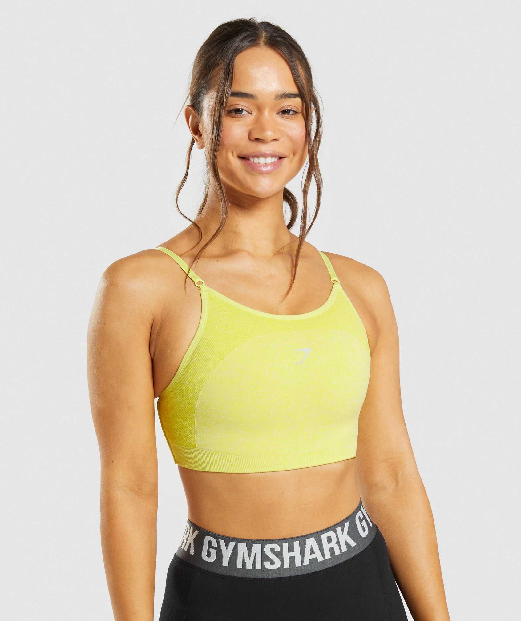 Staniki Sportowe Damskie Gymshark Flex Z Paskami Żółte | PFBI35874