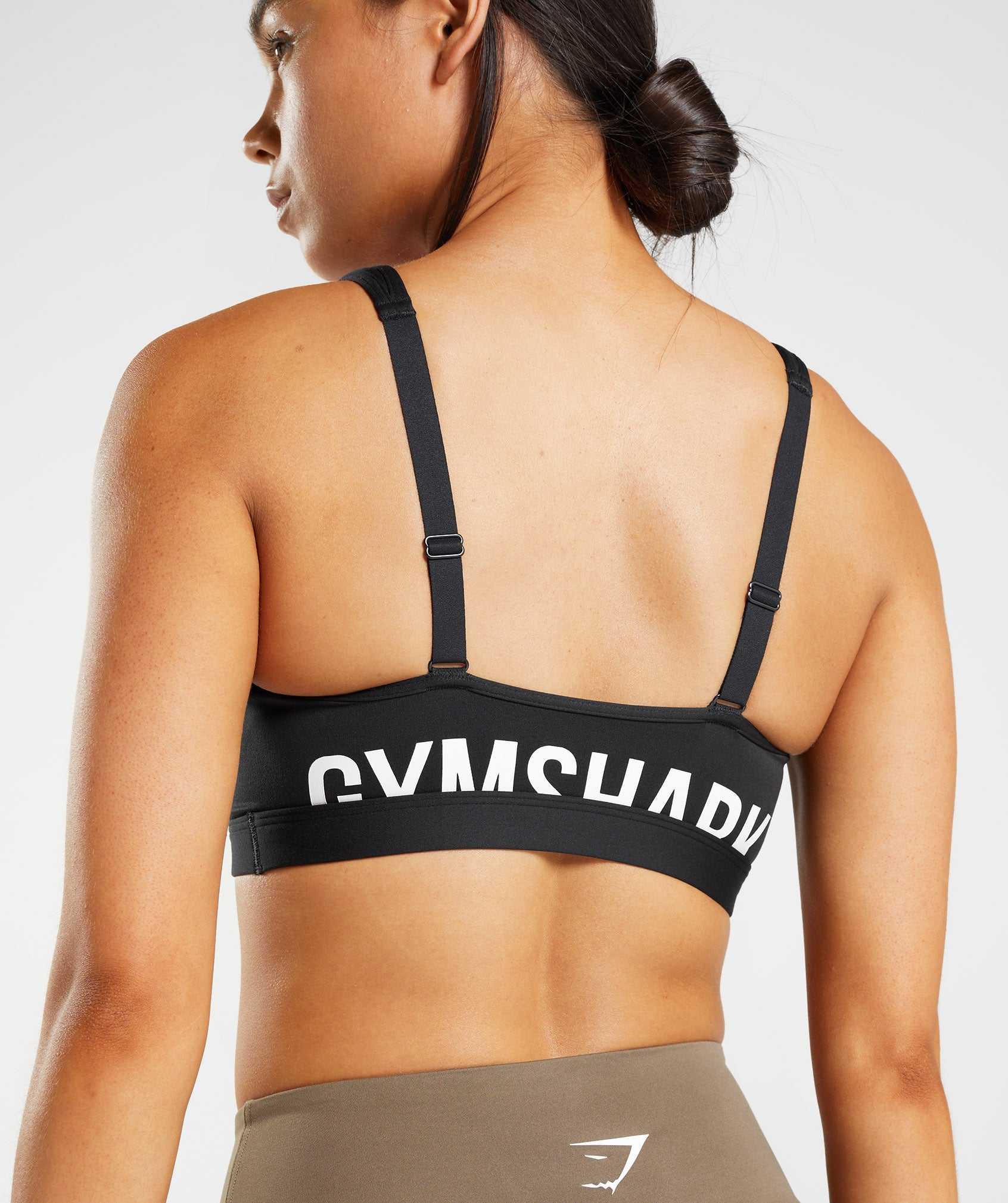 Staniki Sportowe Damskie Gymshark Fraction Czarne Białe | QHMO37601