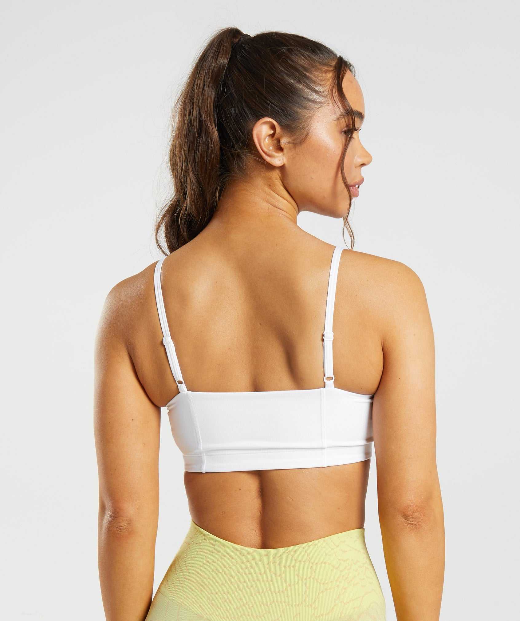 Staniki Sportowe Damskie Gymshark Legacy Bandeau Bra Białe | HJWE69480