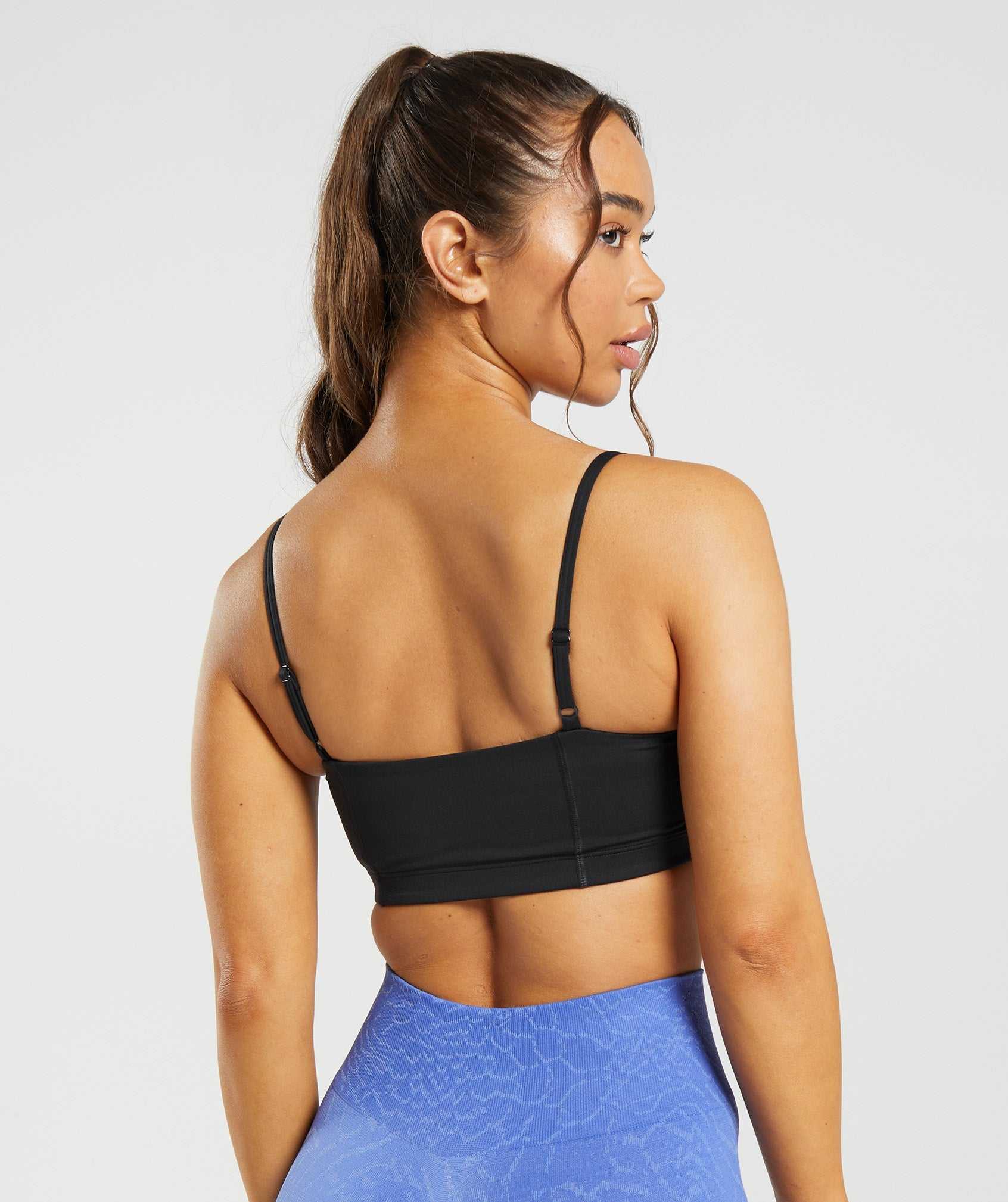 Staniki Sportowe Damskie Gymshark Legacy Bandeau Bra Czarne | MLAO62143