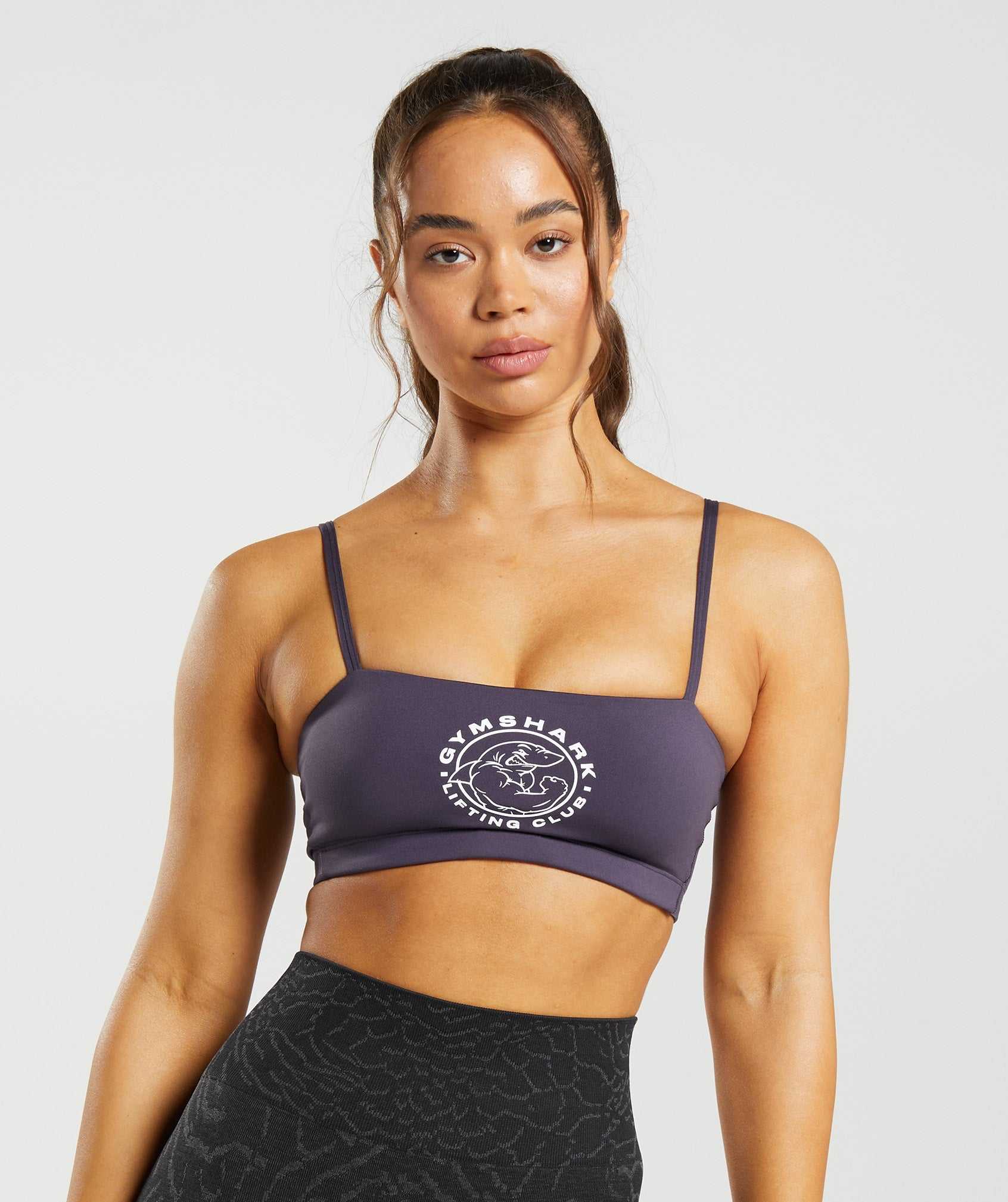 Staniki Sportowe Damskie Gymshark Legacy Bandeau Bra Fioletowe | YRXD95213