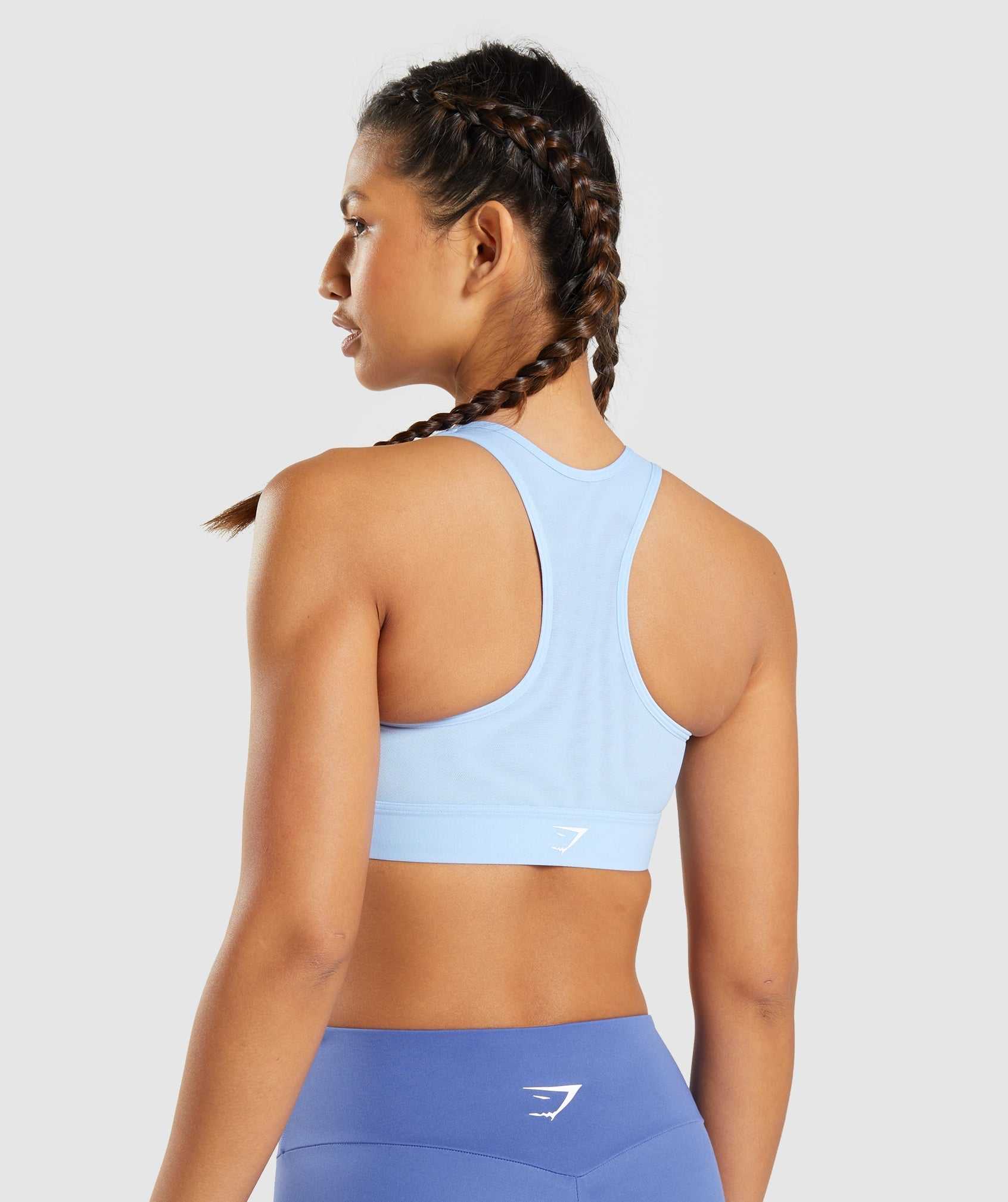 Staniki Sportowe Damskie Gymshark Lekkie High Support Niebieskie | DFRI02659