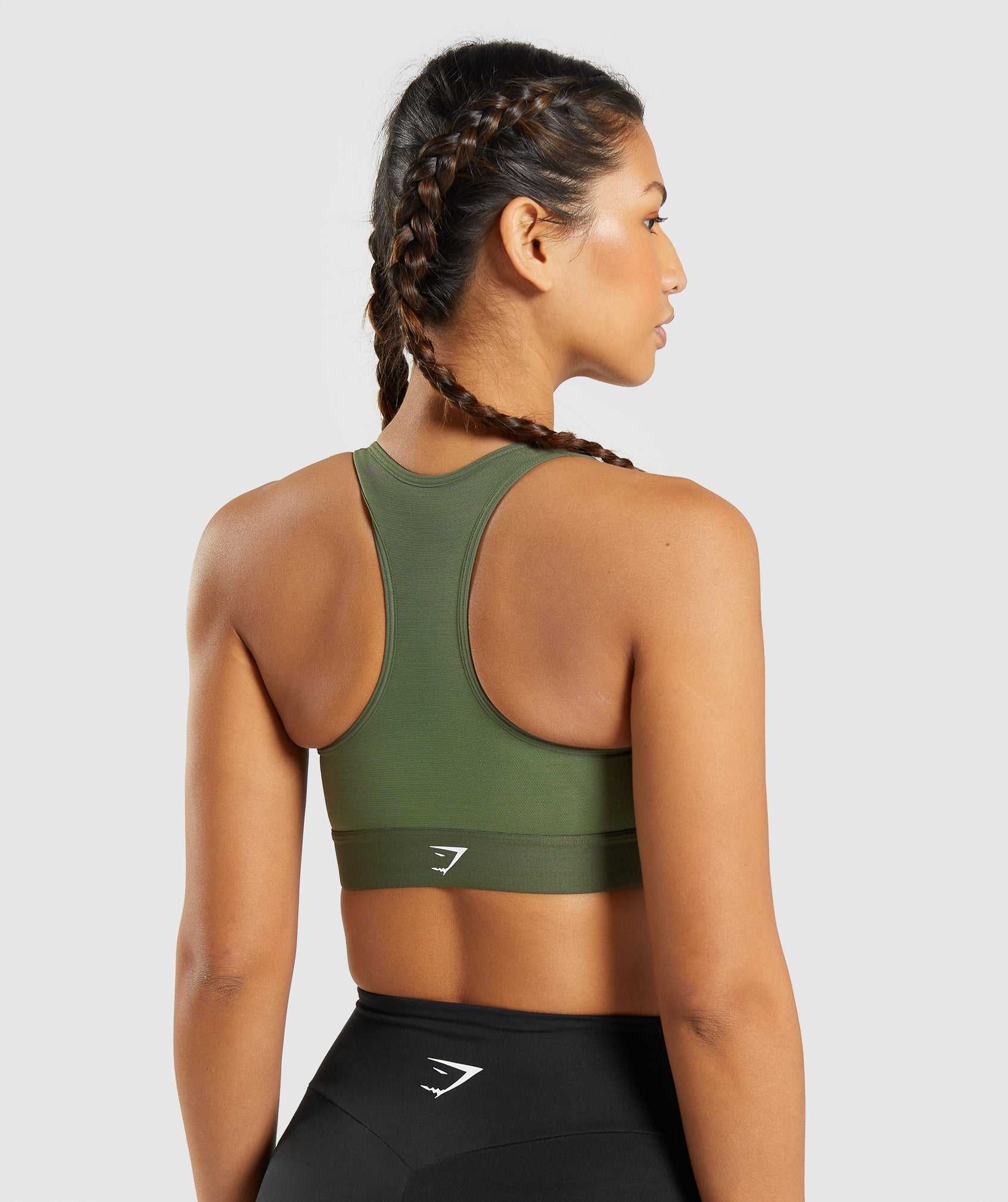 Staniki Sportowe Damskie Gymshark Lekkie High Support Oliwkowe | QUYF57184