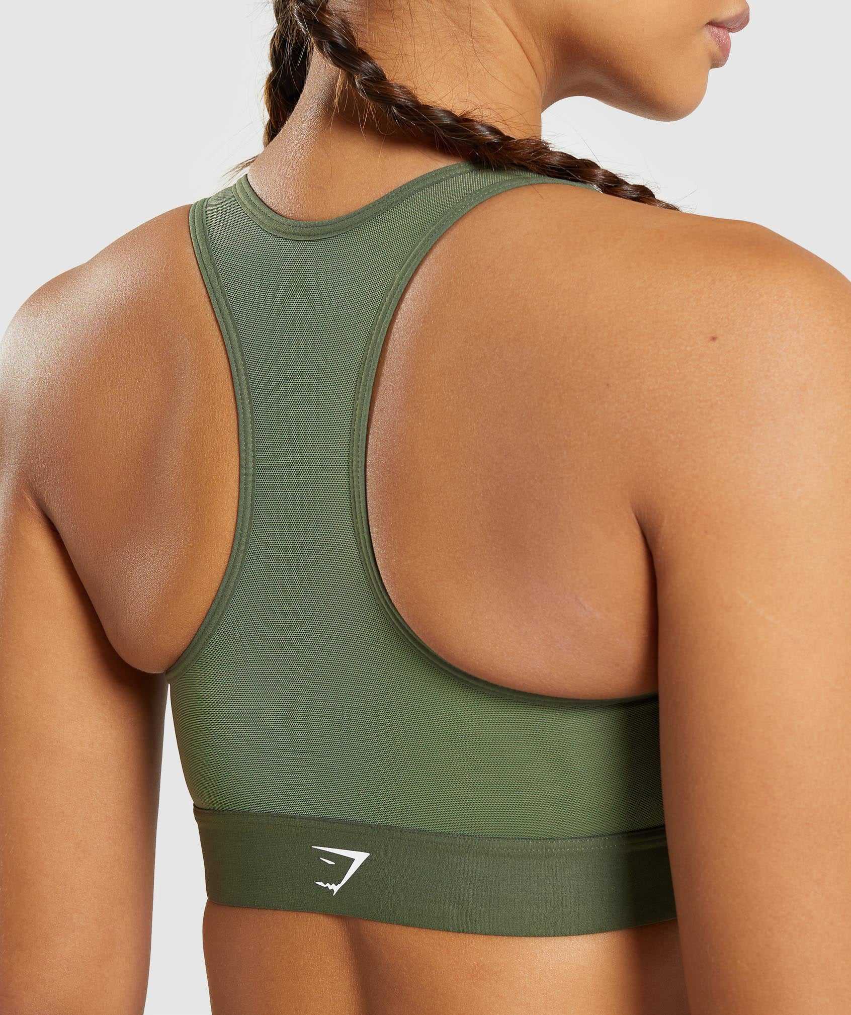 Staniki Sportowe Damskie Gymshark Lekkie High Support Oliwkowe | QUYF57184