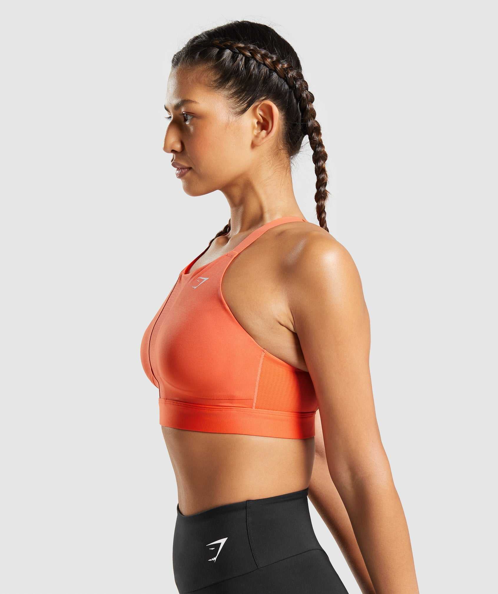 Staniki Sportowe Damskie Gymshark Mesh Neckline 2.0 Pomarańczowe | CORW51287