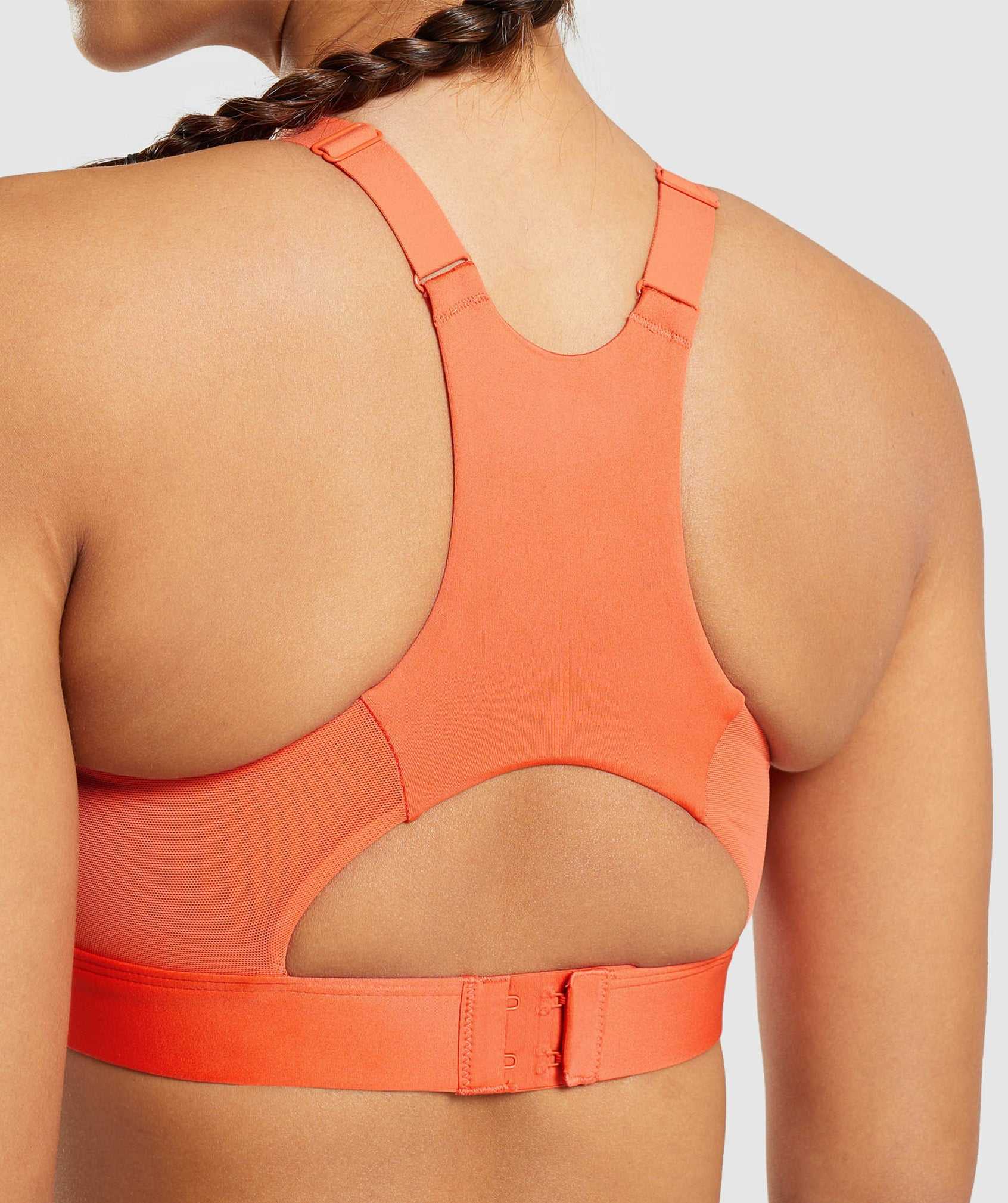 Staniki Sportowe Damskie Gymshark Mesh Neckline 2.0 Pomarańczowe | CORW51287