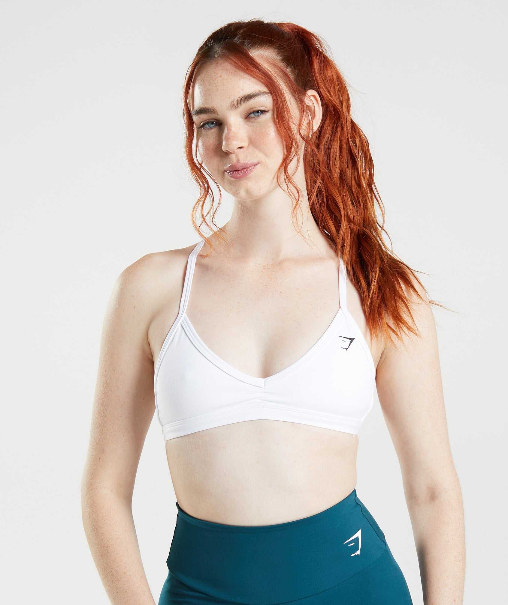 Staniki Sportowe Damskie Gymshark Minimal Białe | SJUW10692