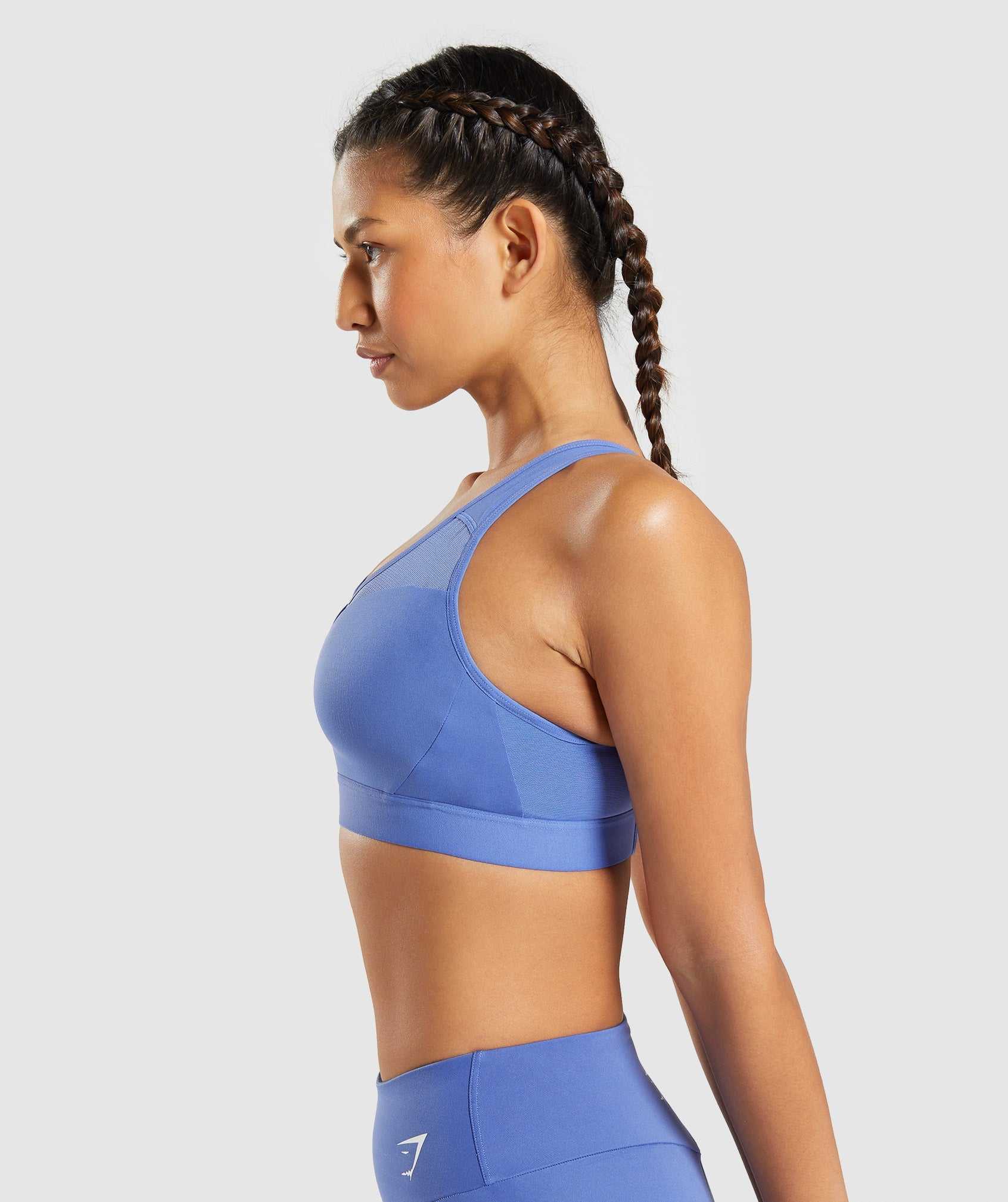 Staniki Sportowe Damskie Gymshark Open Back Niebieskie | PQOV20418