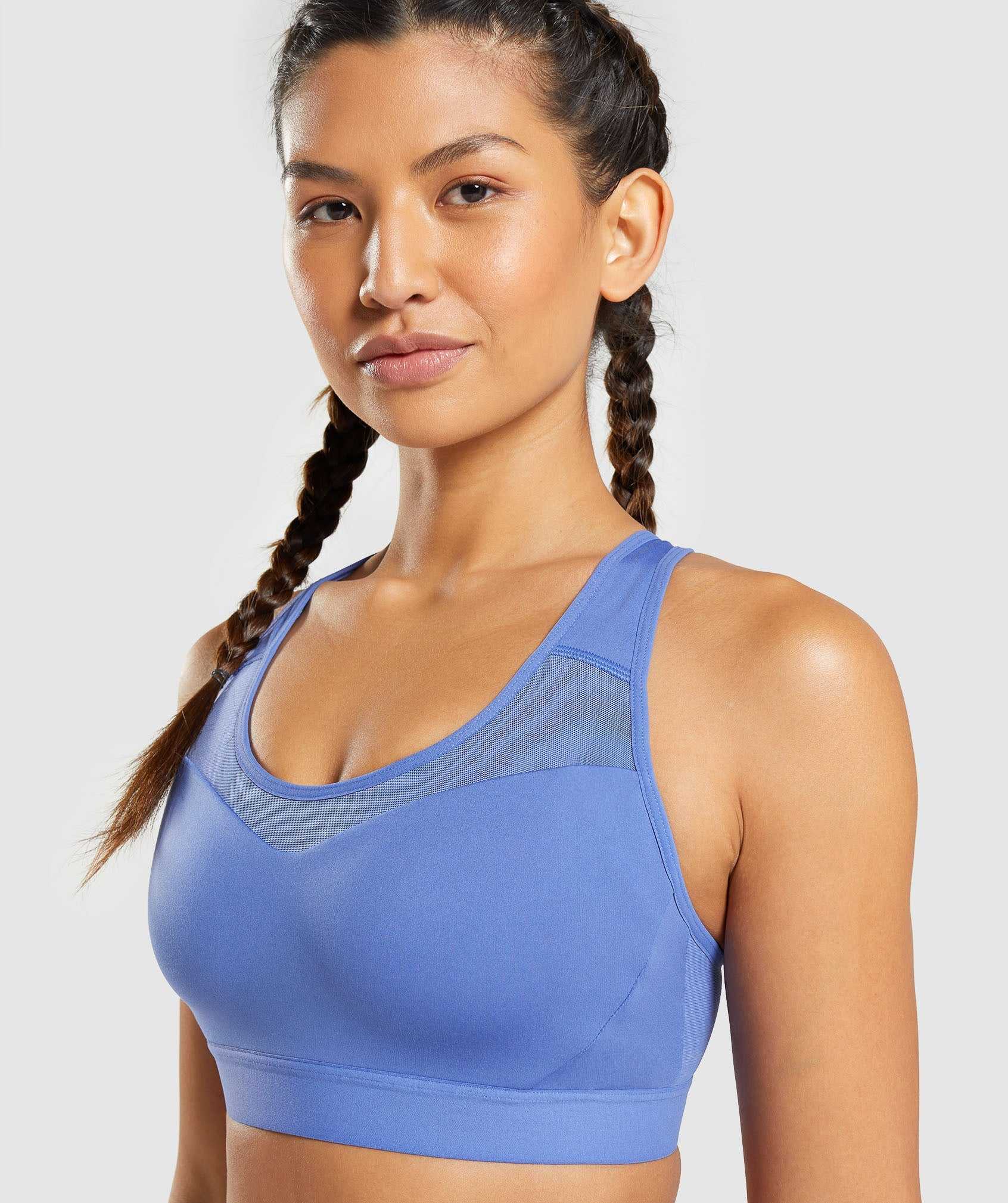 Staniki Sportowe Damskie Gymshark Open Back Niebieskie | PQOV20418