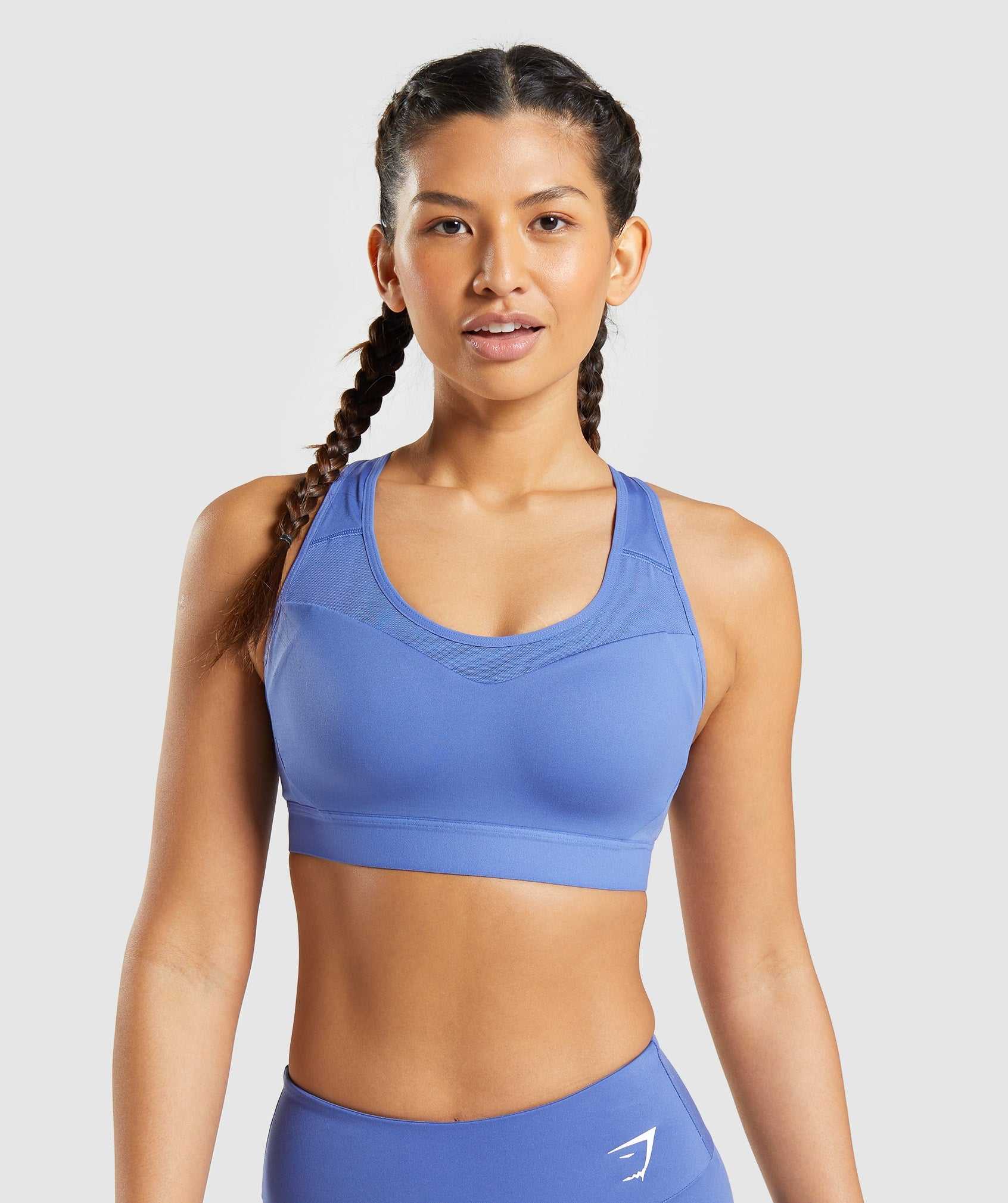 Staniki Sportowe Damskie Gymshark Open Back Niebieskie | PQOV20418