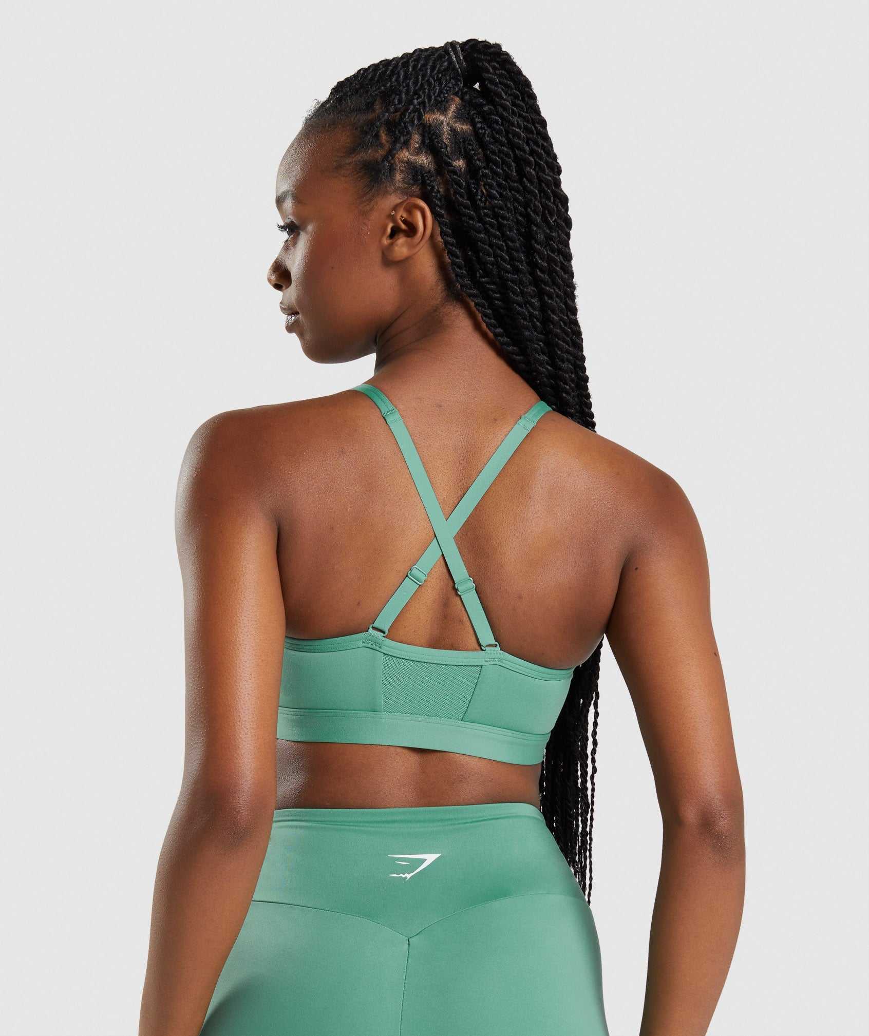 Staniki Sportowe Damskie Gymshark Ruched Zielone | FKXL91248