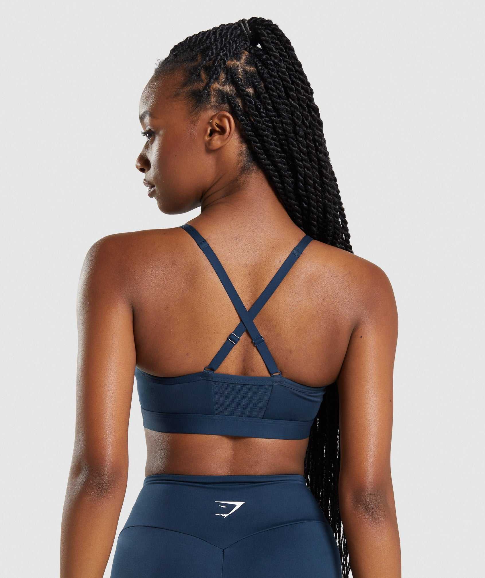 Staniki Sportowe Damskie Gymshark Ruched Granatowe | JVCQ04182