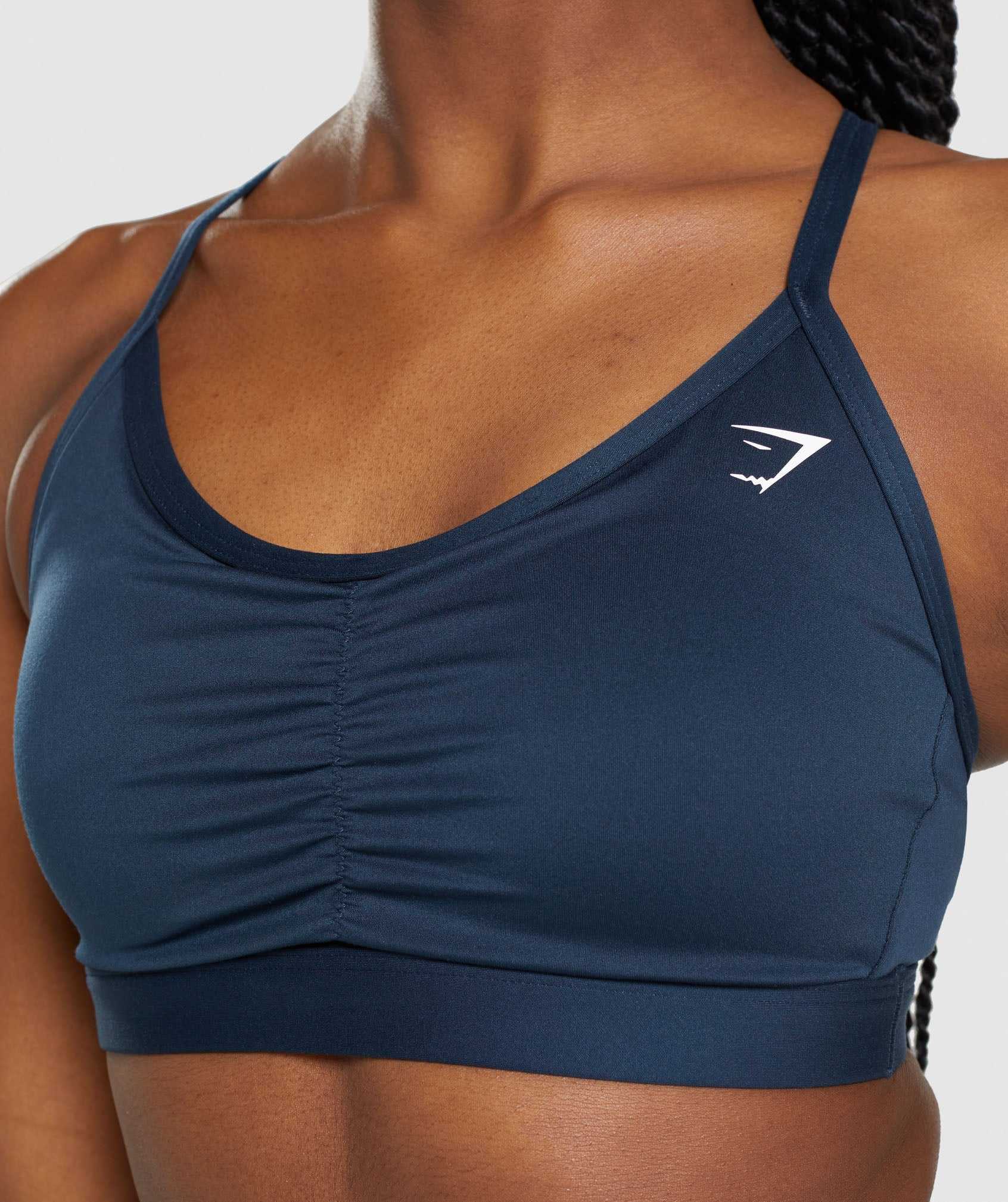 Staniki Sportowe Damskie Gymshark Ruched Granatowe | JVCQ04182