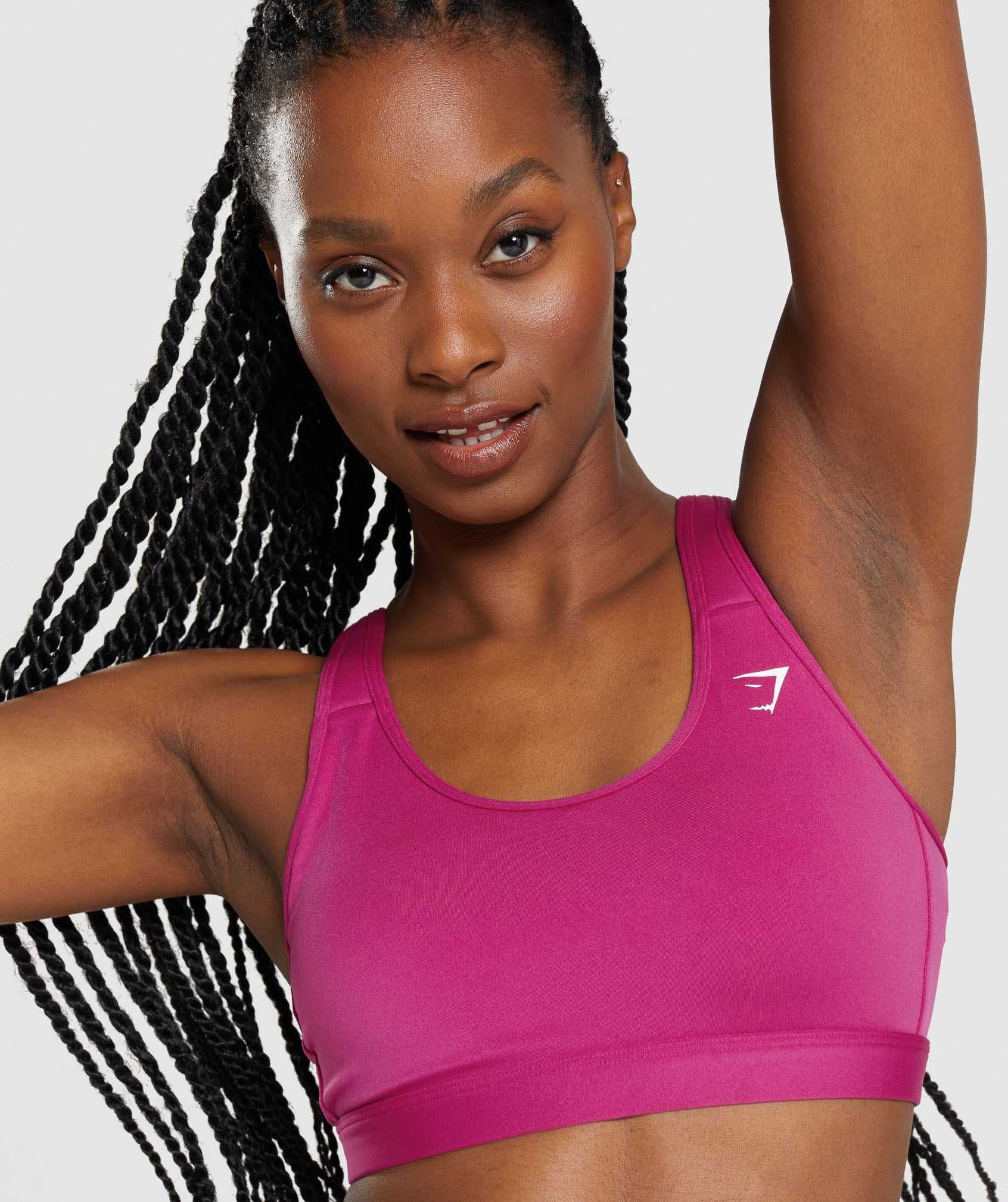 Staniki Sportowe Damskie Gymshark Scoop Neck Różowe | JHFP21046