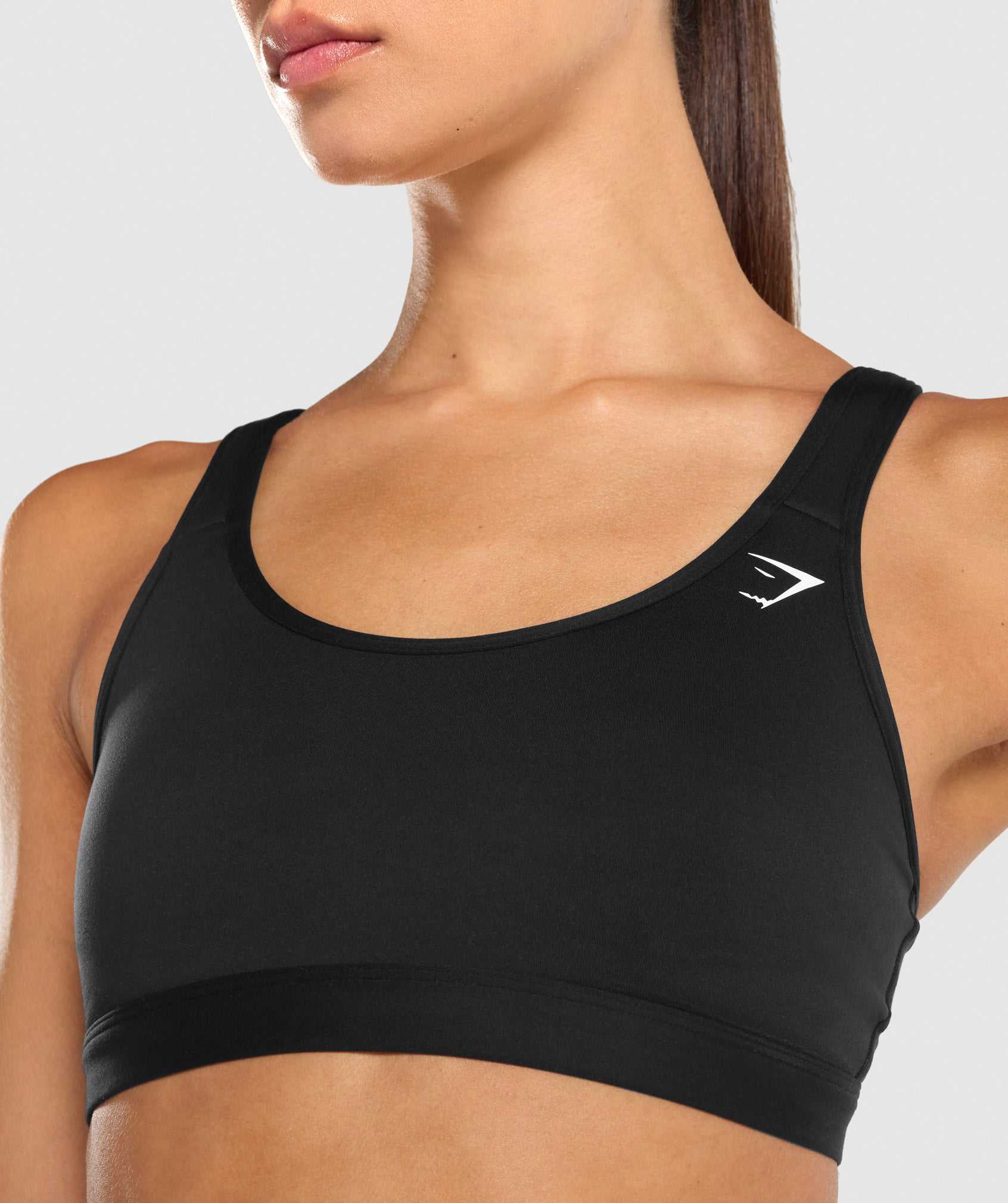 Staniki Sportowe Damskie Gymshark Scoop Neck Czarne | VEGF91578