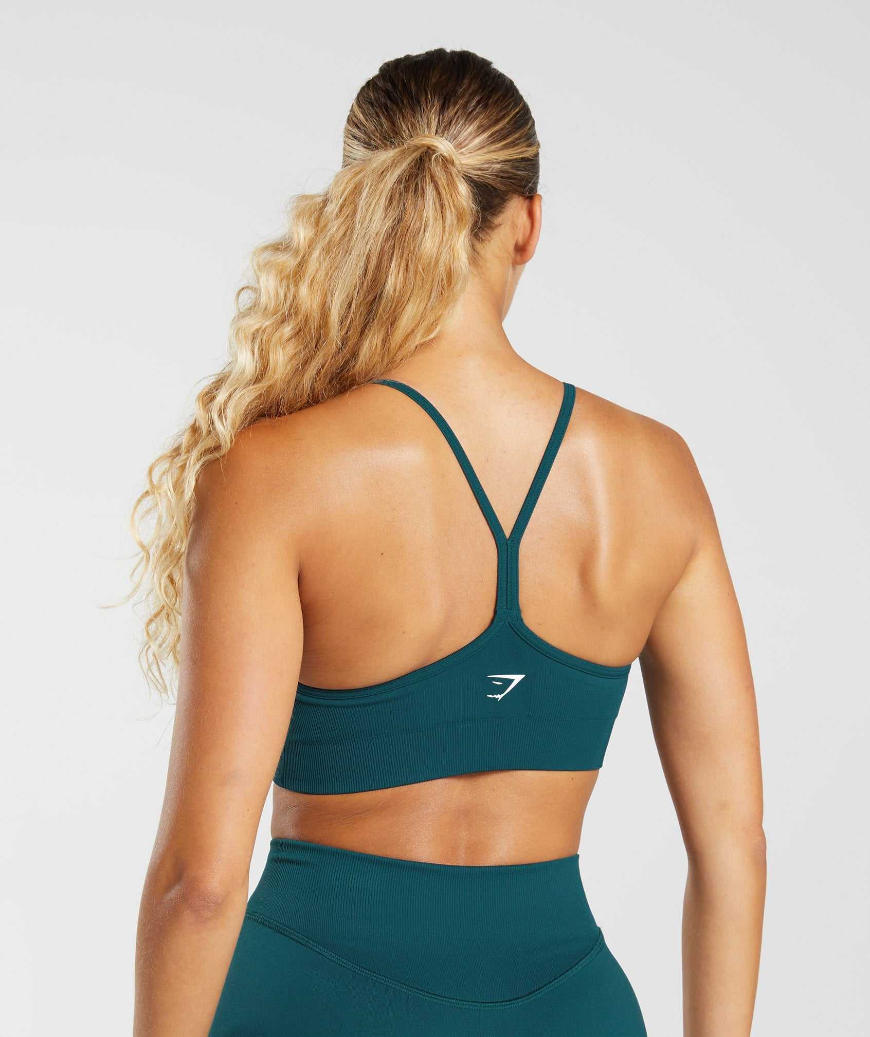 Staniki Sportowe Damskie Gymshark Sweat Seamless Turkusowe | PJDE57240