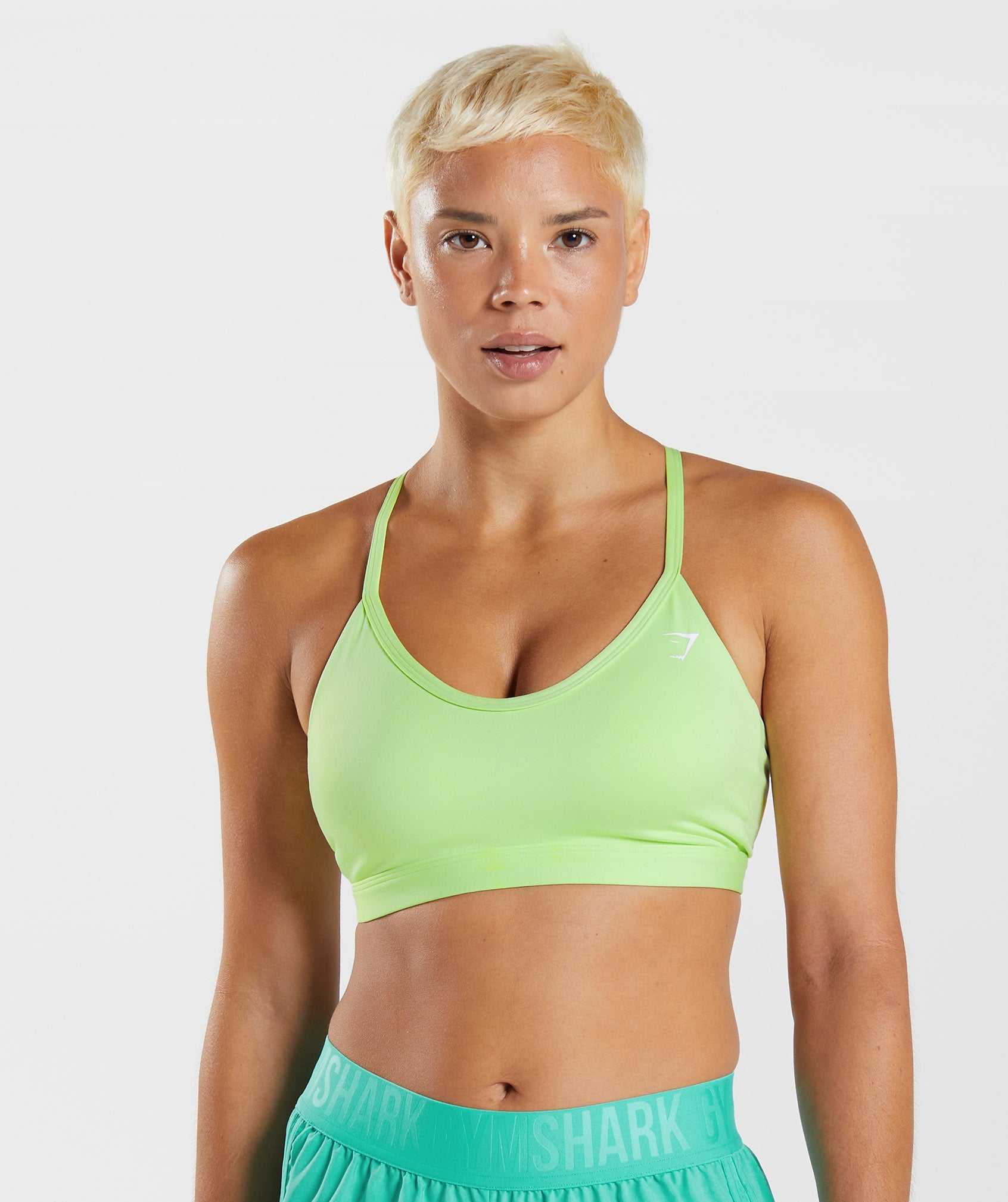 Staniki Sportowe Damskie Gymshark V Neck Zielone | ADYB35814